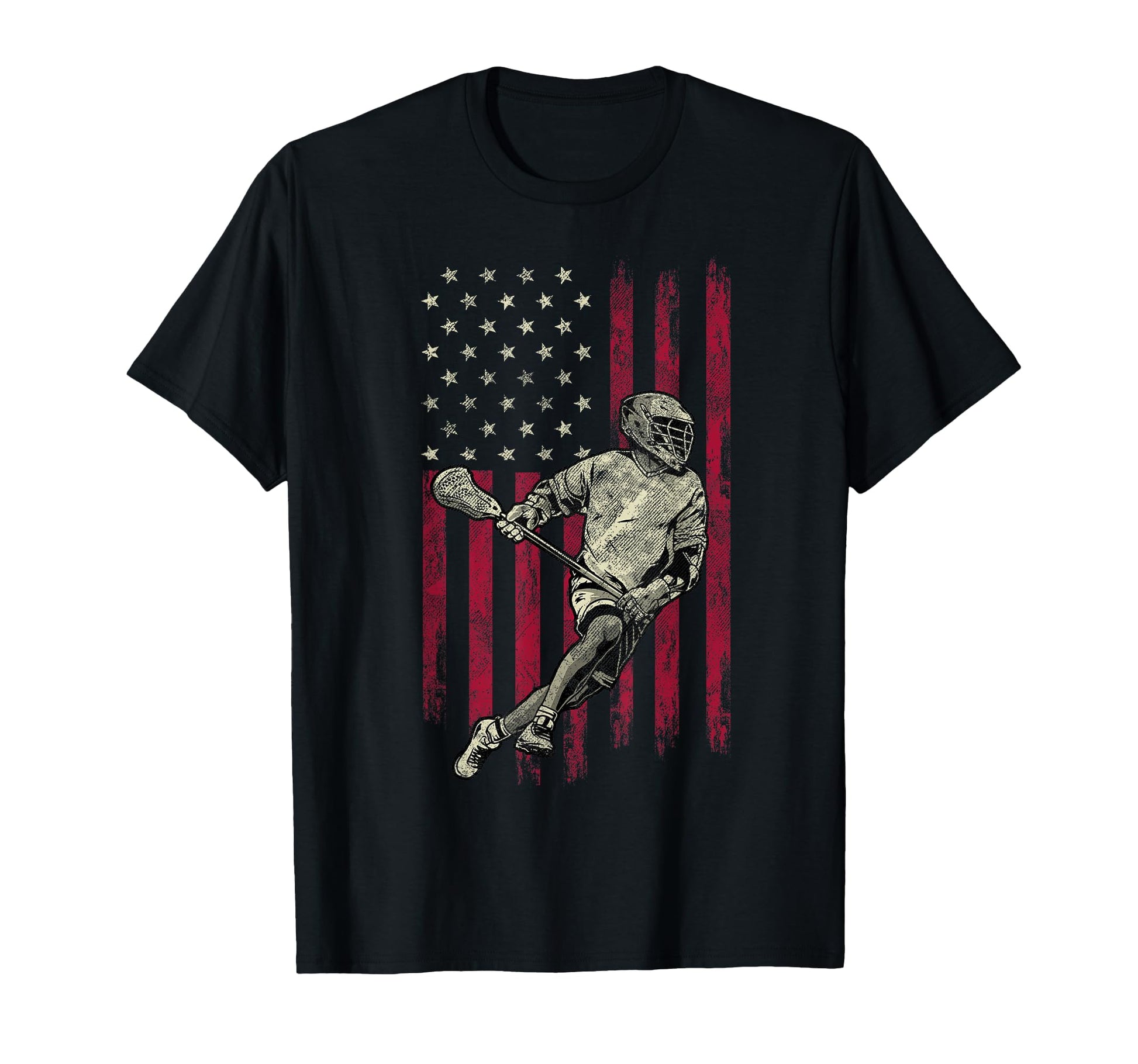 Lacrosse American Flag 4Th July Gift T-Shirt - Trendy Graphic Unisex - T-Shirt, Sweatshirt, Hoodie