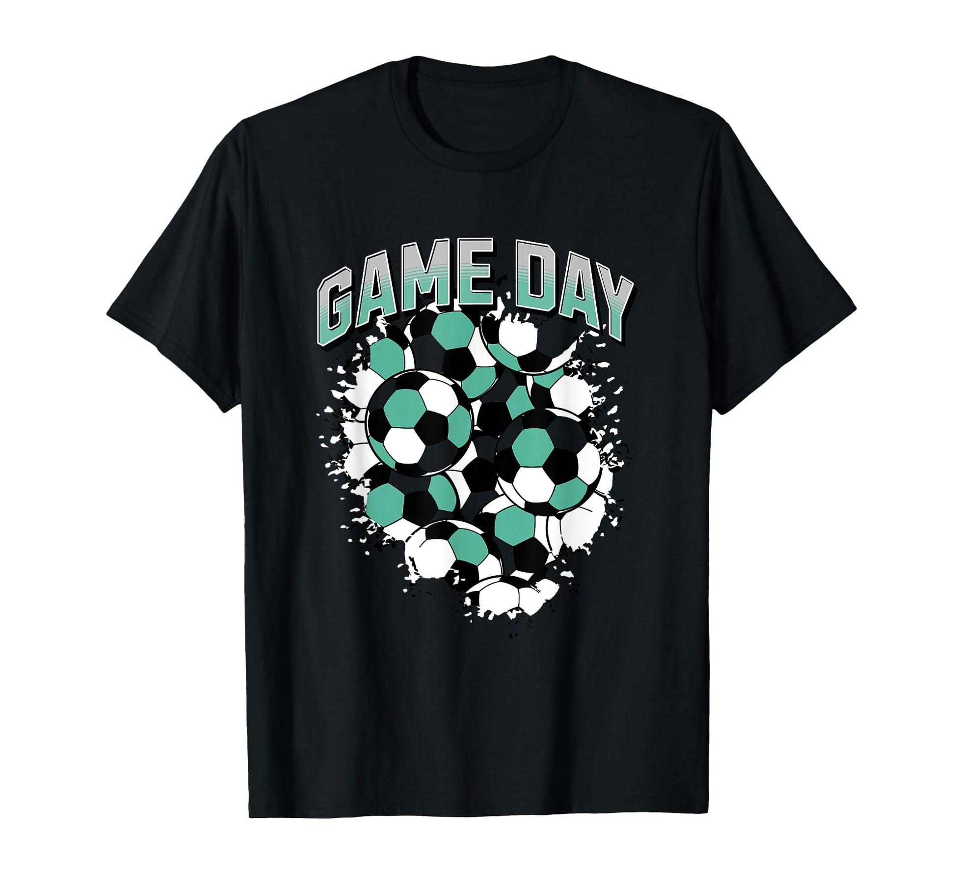 Game Day Soccer Football Sports Fan Teal T-Shirt - Graphic Print Unisex - T-Shirt, Sweatshirt, Hoodie