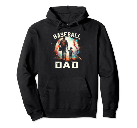 Baseball Dad Fathers Day Hoodie - Unique Graphic for Adults - T-Shirt, Sweatshirt, Hoodie