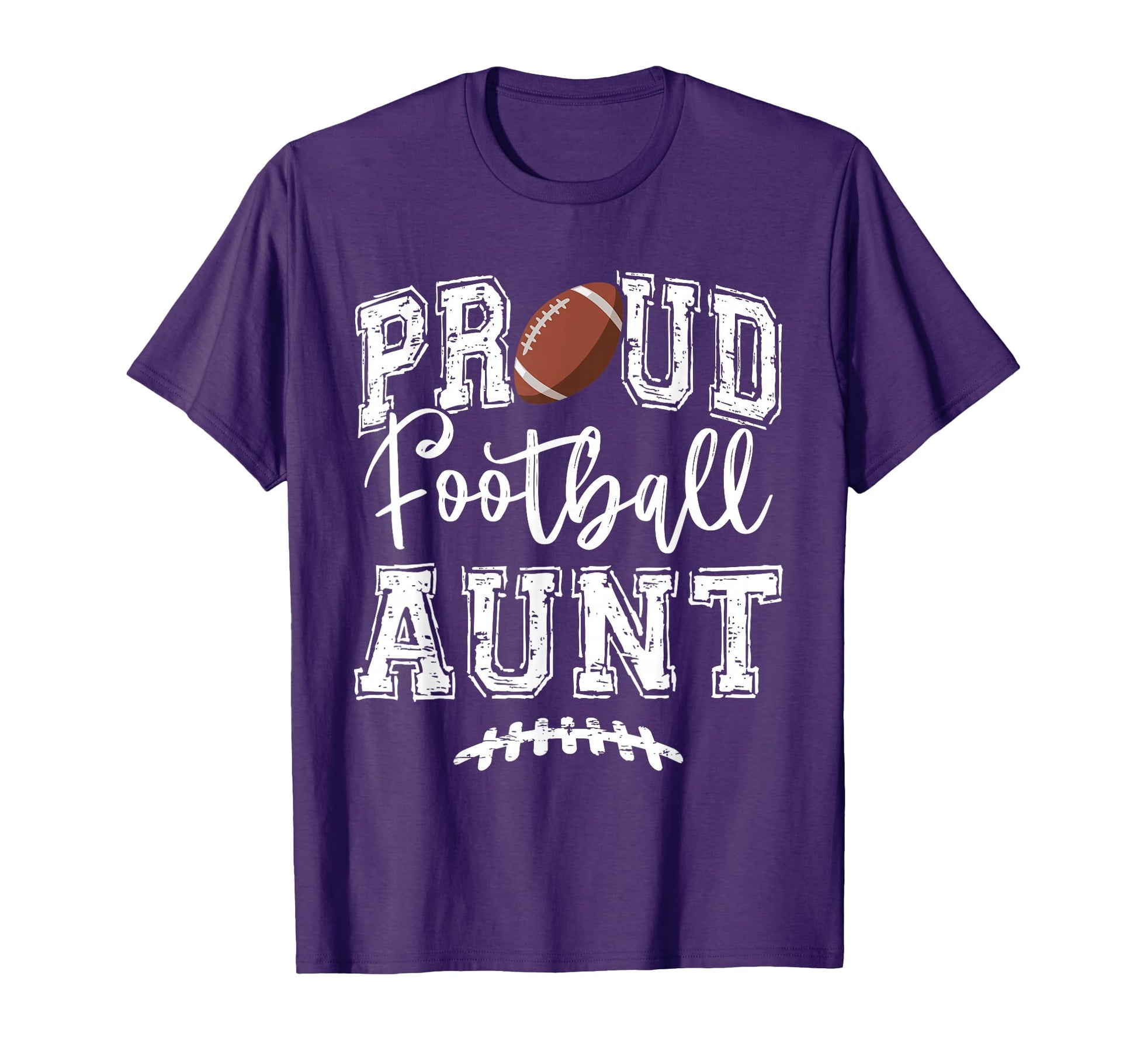 Proud Football Aunt Auntie Funny College T-Shirt - Custom Art Print Unisex - T-Shirt, Sweatshirt, Hoodie