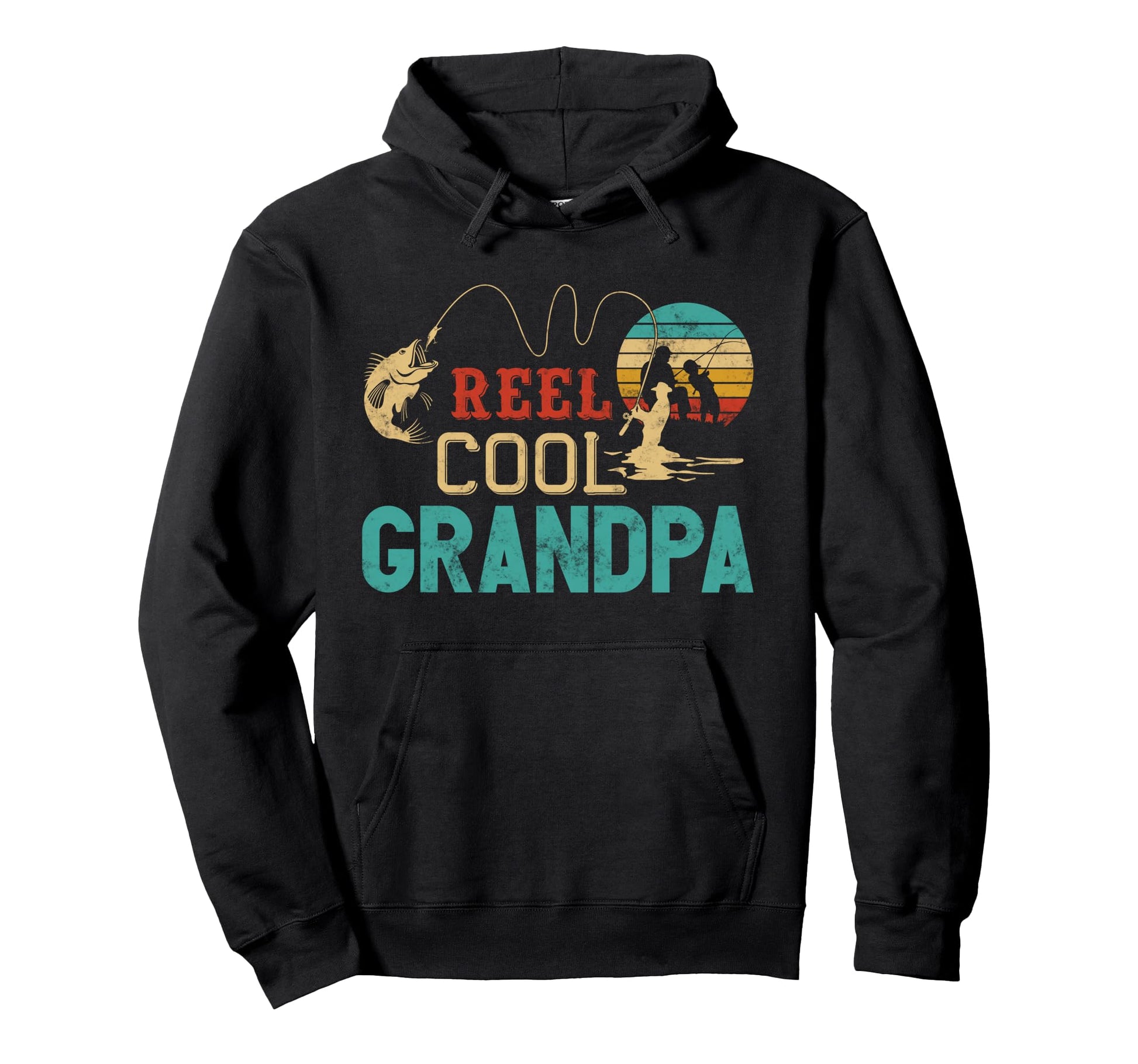 Fishing Reel Grandpa Fathers Day Gift Hoodie - Streetwear Style Unisex - T-Shirt, Sweatshirt, Hoodie
