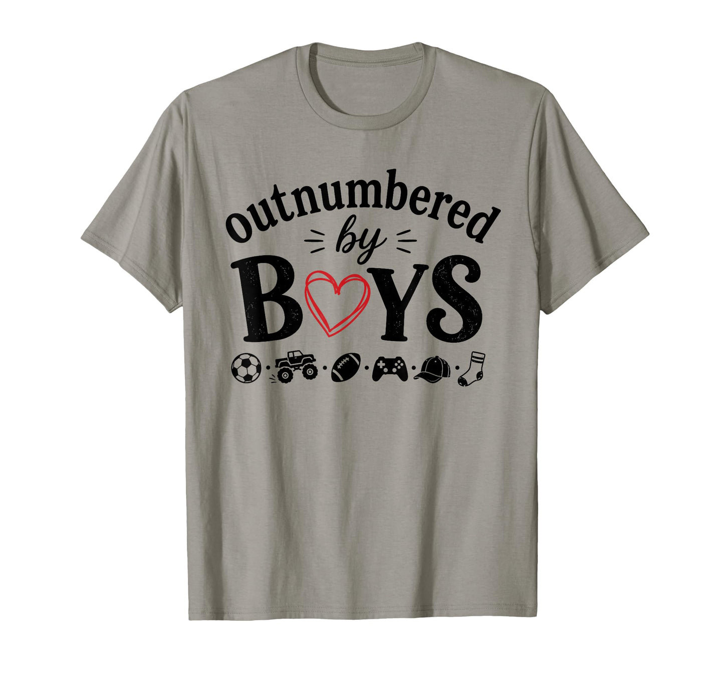 Outnumbered Funny Mom Soccer Family Life T-Shirt - Graphic Print Men Women - T-Shirt, Sweatshirt, Hoodie