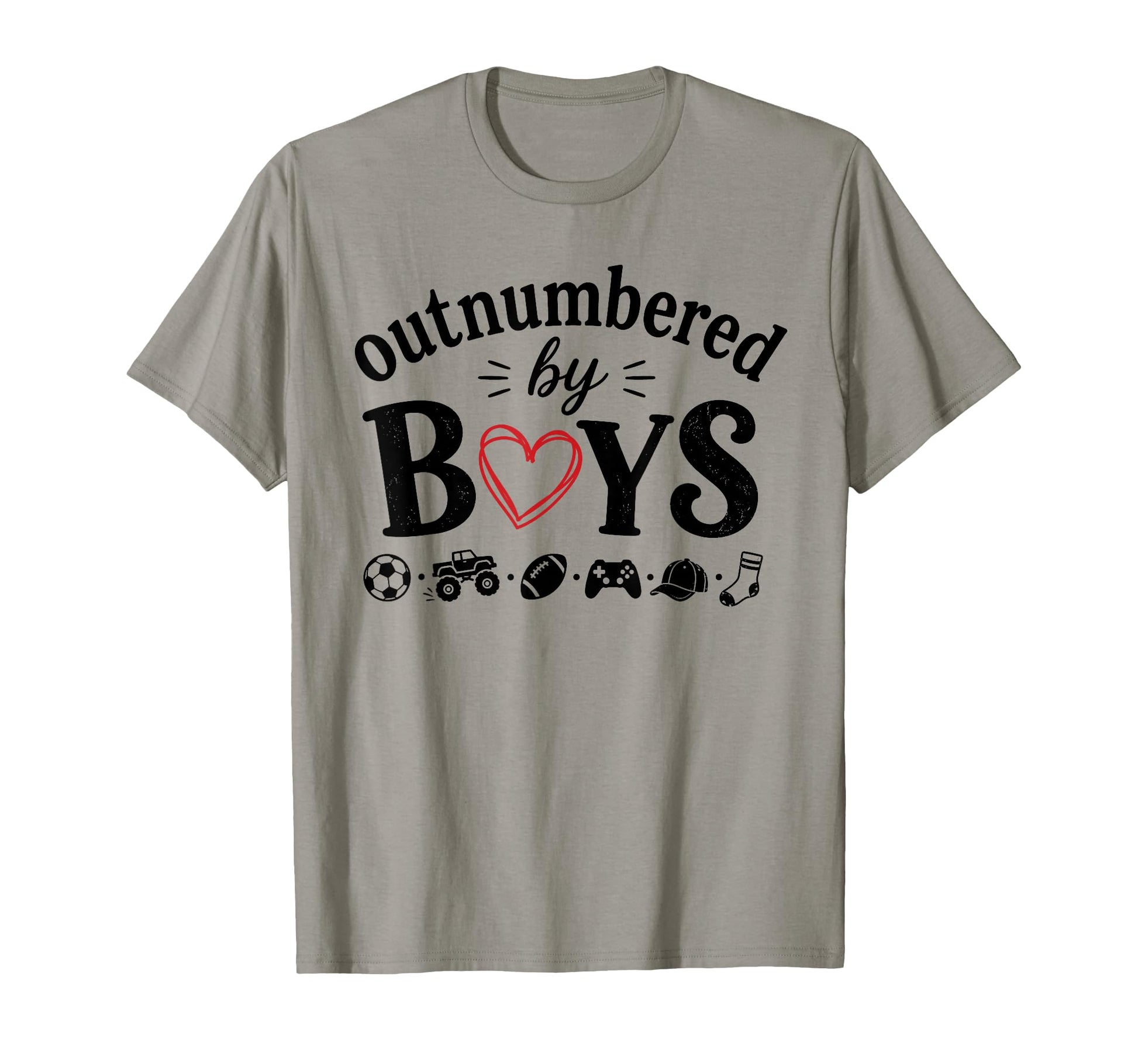 Outnumbered Funny Mom Soccer Family Life T-Shirt - Graphic Print Men Women - T-Shirt, Sweatshirt, Hoodie