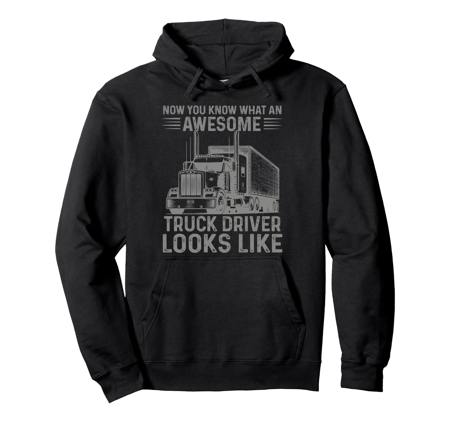 Awesome Truck Driver Funny Trucker Dad Hoodie - Minimalist Print Men Women - T-Shirt, Sweatshirt, Hoodie