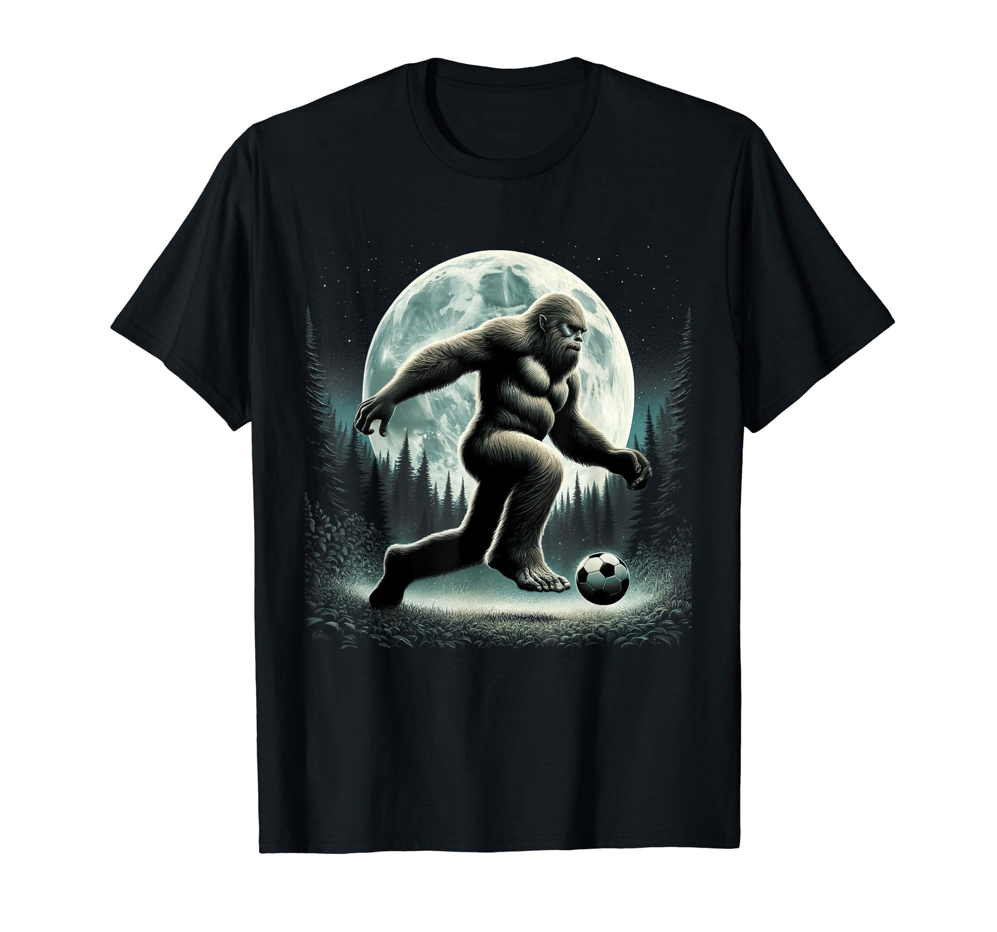Sasquatch Bigfoot Playing Soccer T-Shirt - Streetwear Style for Adults - T-Shirt, Sweatshirt, Hoodie