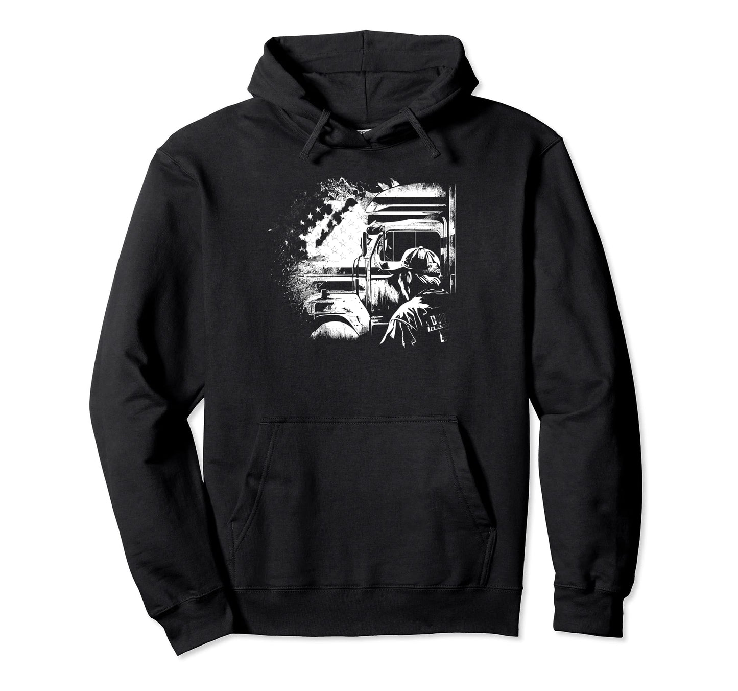 Funny Trucker American Big Rigs Hoodie - Fun Novelty Design Men Women - T-Shirt, Sweatshirt, Hoodie