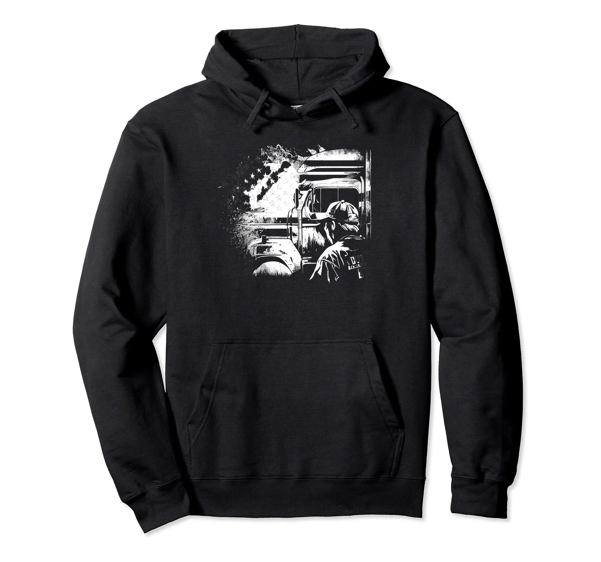 Funny Trucker American Big Rigs Hoodie - Fun Novelty Design Men Women - T-Shirt, Sweatshirt, Hoodie
