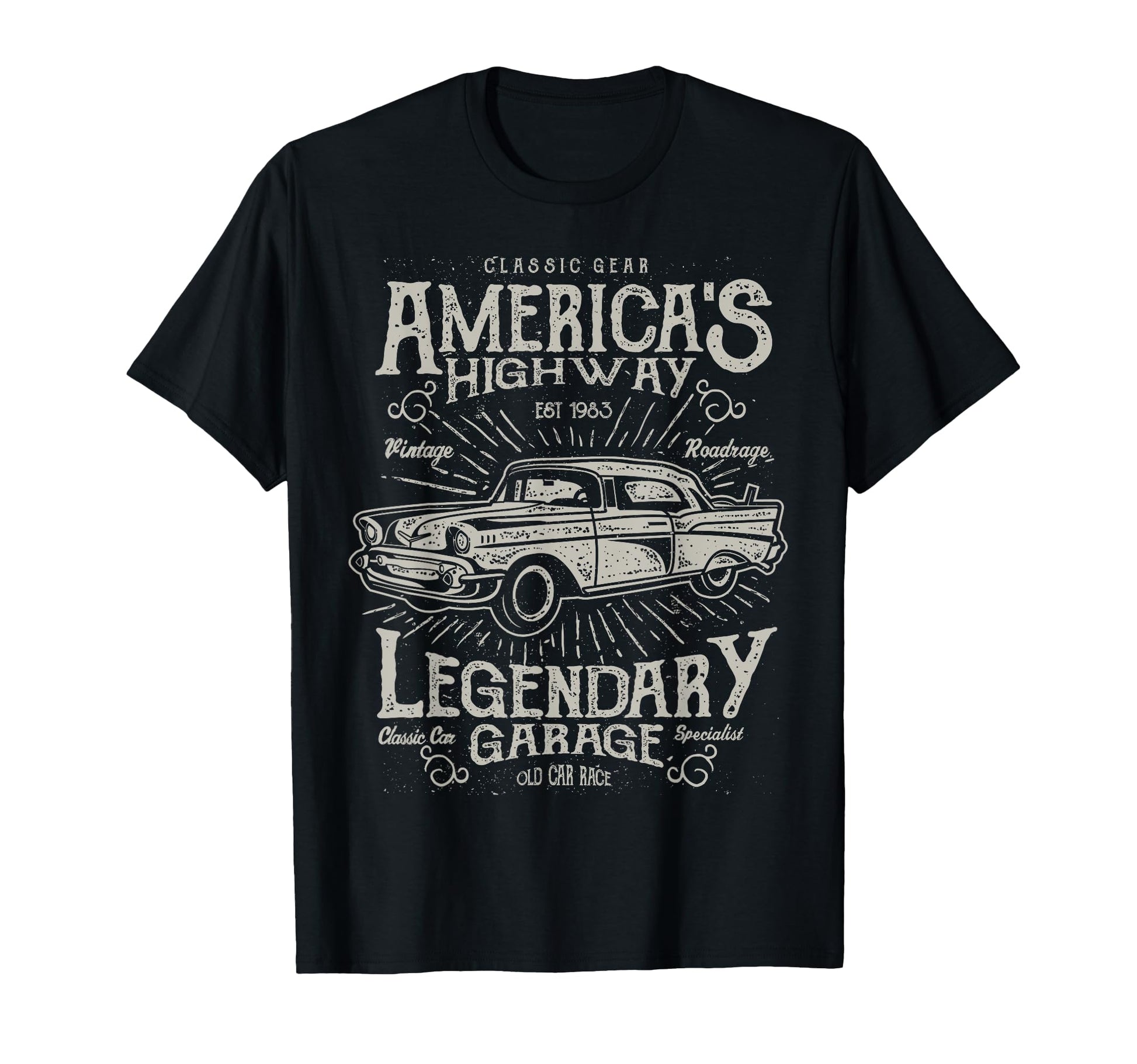 Car Rockabilly Old School 50S 60S Car T-Shirt - Graphic Print for Adults - T-Shirt, Sweatshirt, Hoodie