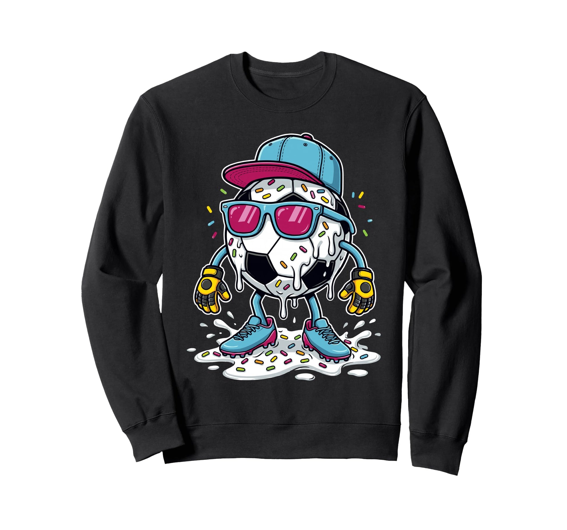 Soccer Ball Melting Ice Cream Drip Sweatshirt - Graphic Print Unisex - T-Shirt, Sweatshirt, Hoodie