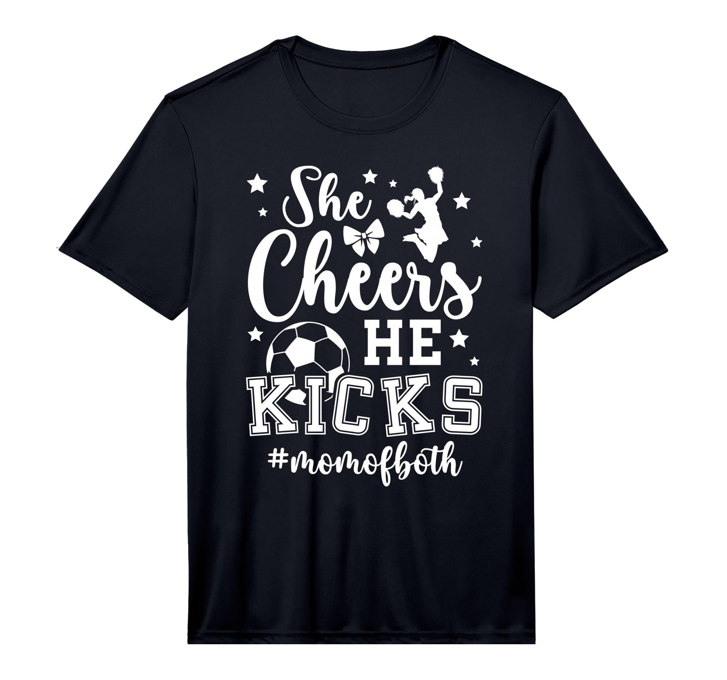 Mens She Cheers He Kicks Mom Both T-Shirt - Fun Novelty Design Men Women - T-Shirt, Sweatshirt, Hoodie