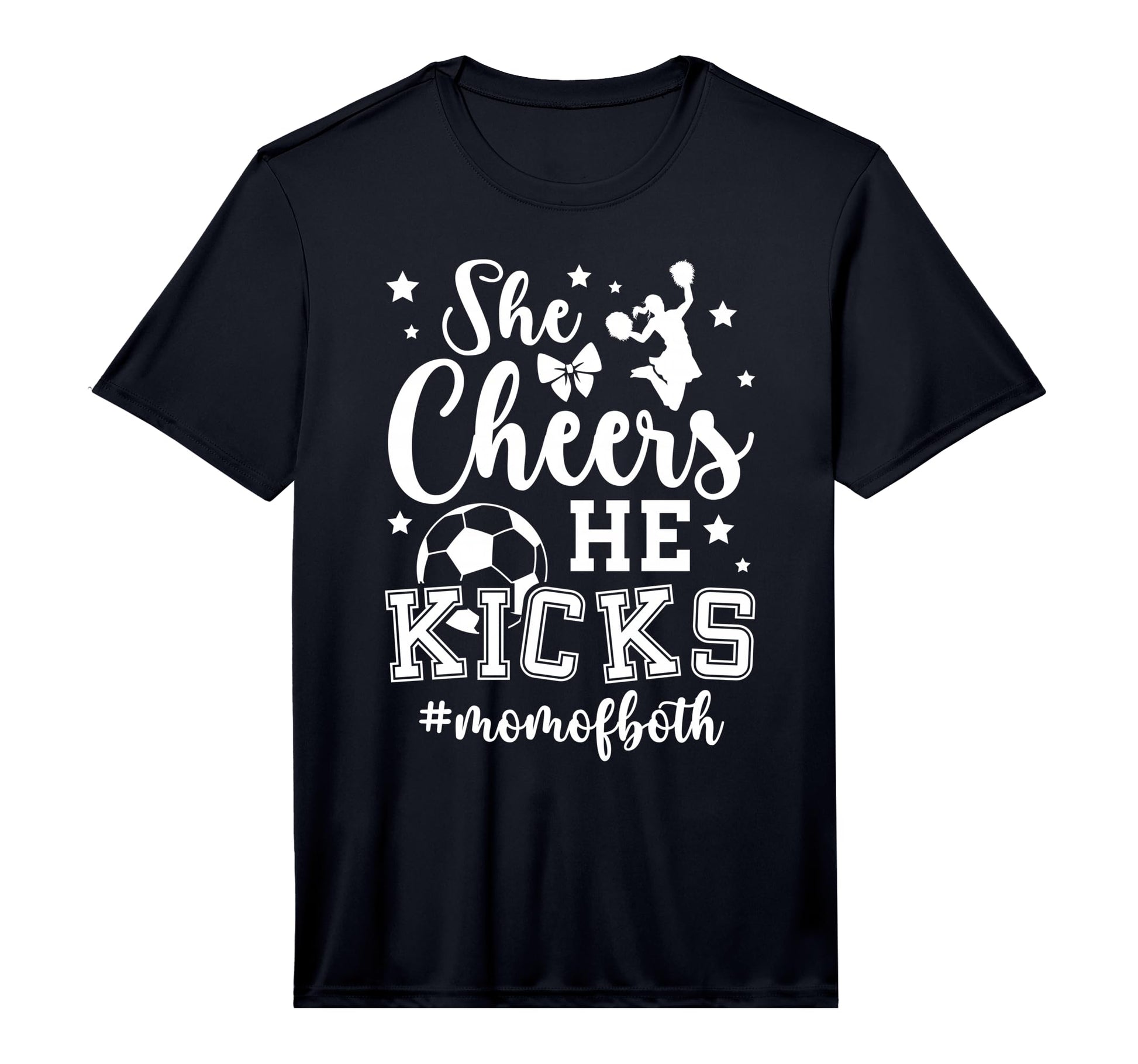 Mens She Cheers He Kicks Mom Both T-Shirt - Fun Novelty Design Men Women - T-Shirt, Sweatshirt, Hoodie