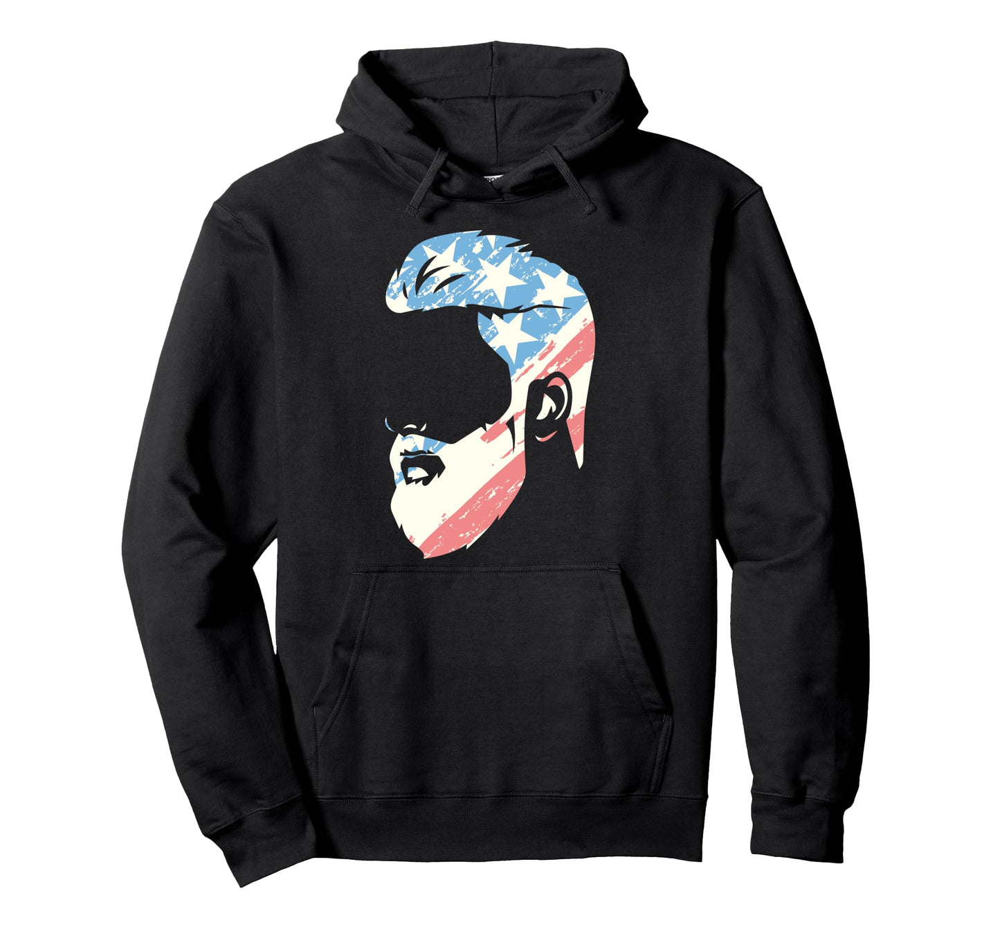 Patriotic American Dad Beard Bearded Dad Hoodie - Trendy Graphic Unisex - T-Shirt, Sweatshirt, Hoodie