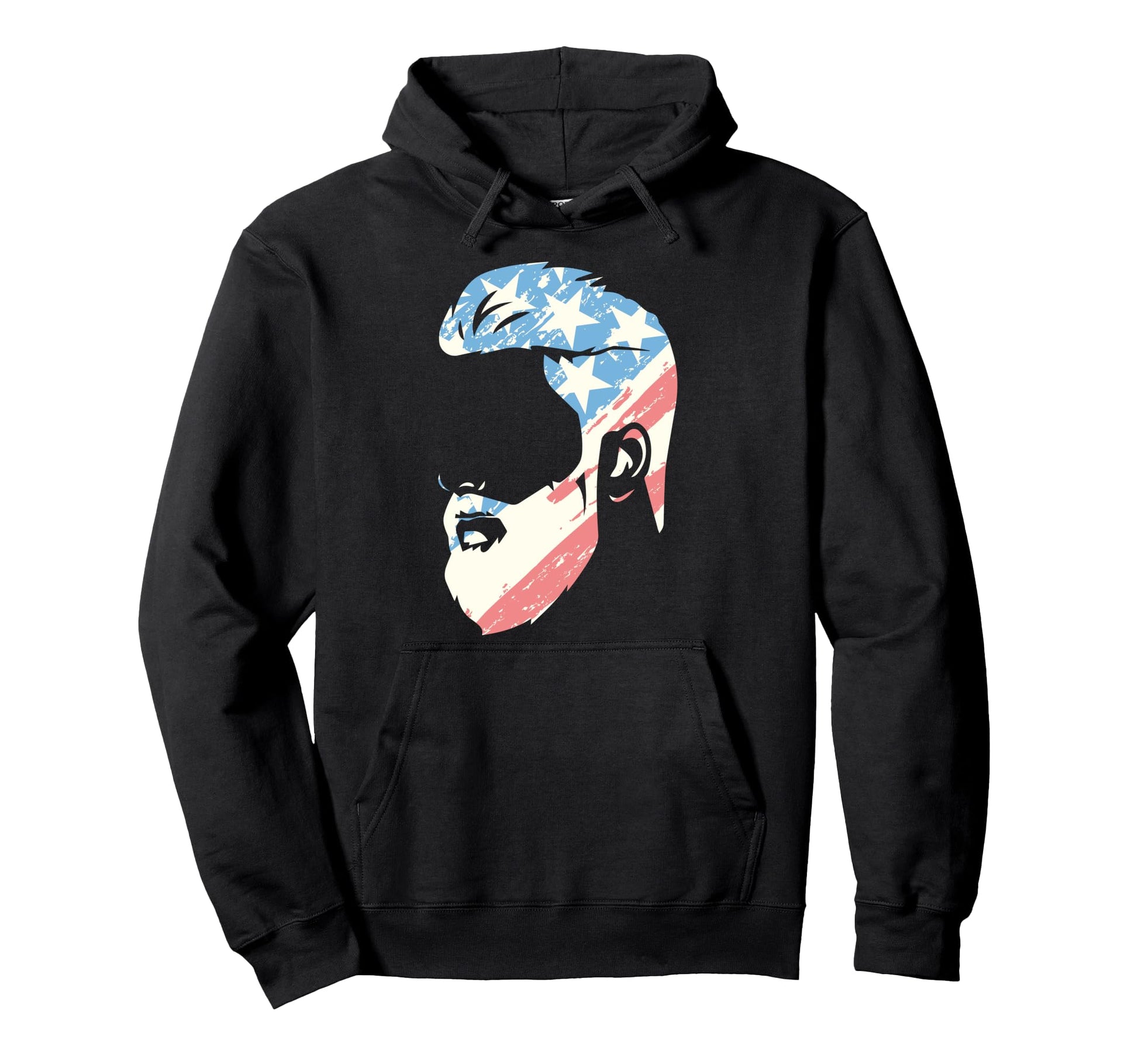 Patriotic American Dad Beard Bearded Dad Hoodie - Trendy Graphic Unisex - T-Shirt, Sweatshirt, Hoodie
