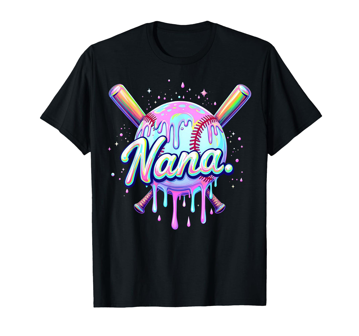 Baseball Drip Nana Tie Dye Baseball T-Shirt - Unique Graphic Unisex - T-Shirt, Sweatshirt, Hoodie