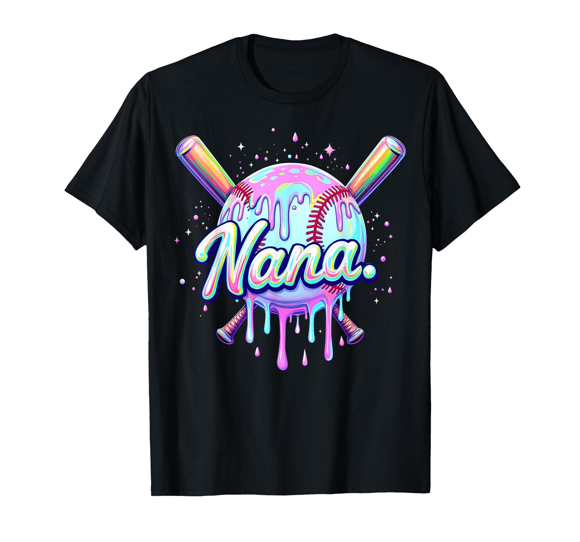 Baseball Drip Nana Tie Dye Baseball T-Shirt - Unique Graphic Unisex - T-Shirt, Sweatshirt, Hoodie