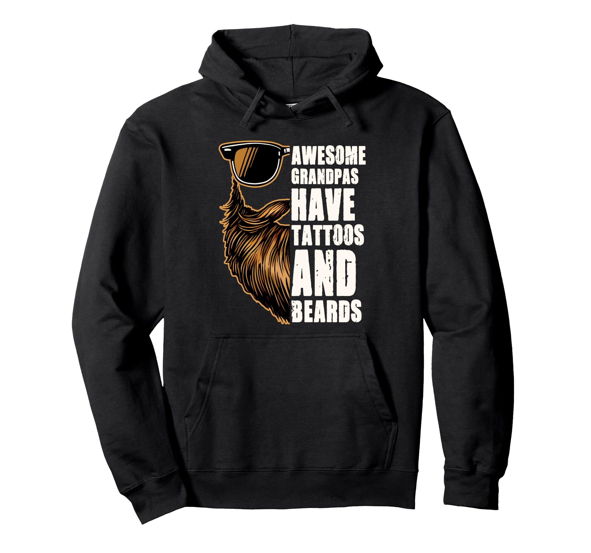 Bearded Grandpa Papa Awesome Grandpas Hoodie - Custom Art Print Unisex - T-Shirt, Sweatshirt, Hoodie