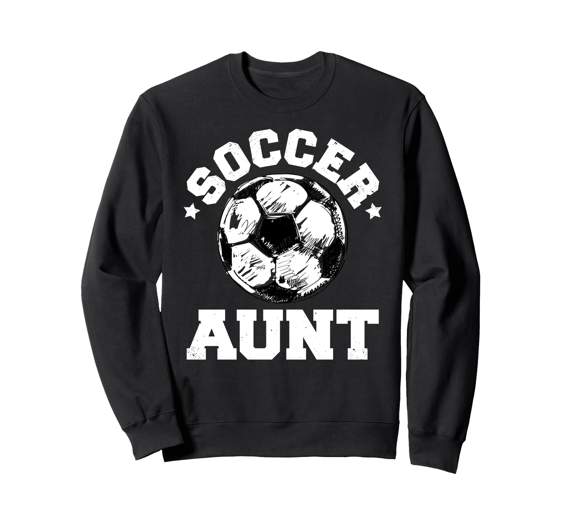 Soccer Aunt Soccer Ball Distressed Sweatshirt - Minimalist Print Men Women - T-Shirt, Sweatshirt, Hoodie
