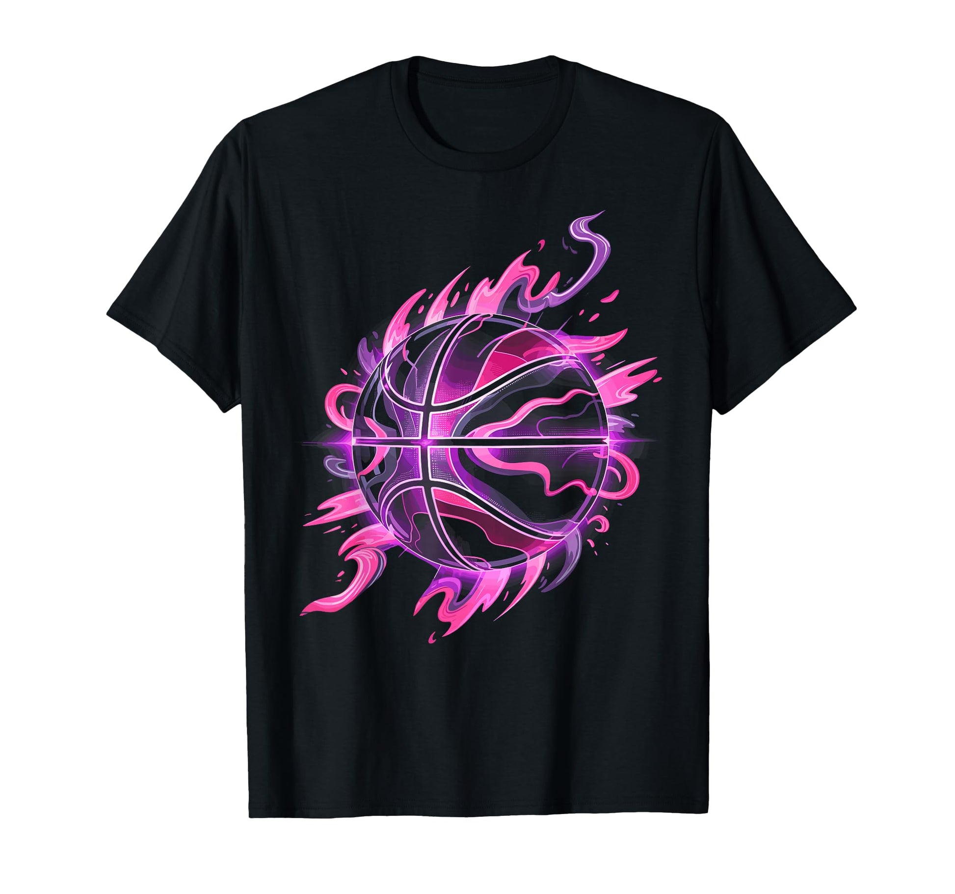 Basketball Ball Fire Basketball T-Shirt - Custom Art Print for Adults - T-Shirt, Sweatshirt, Hoodie