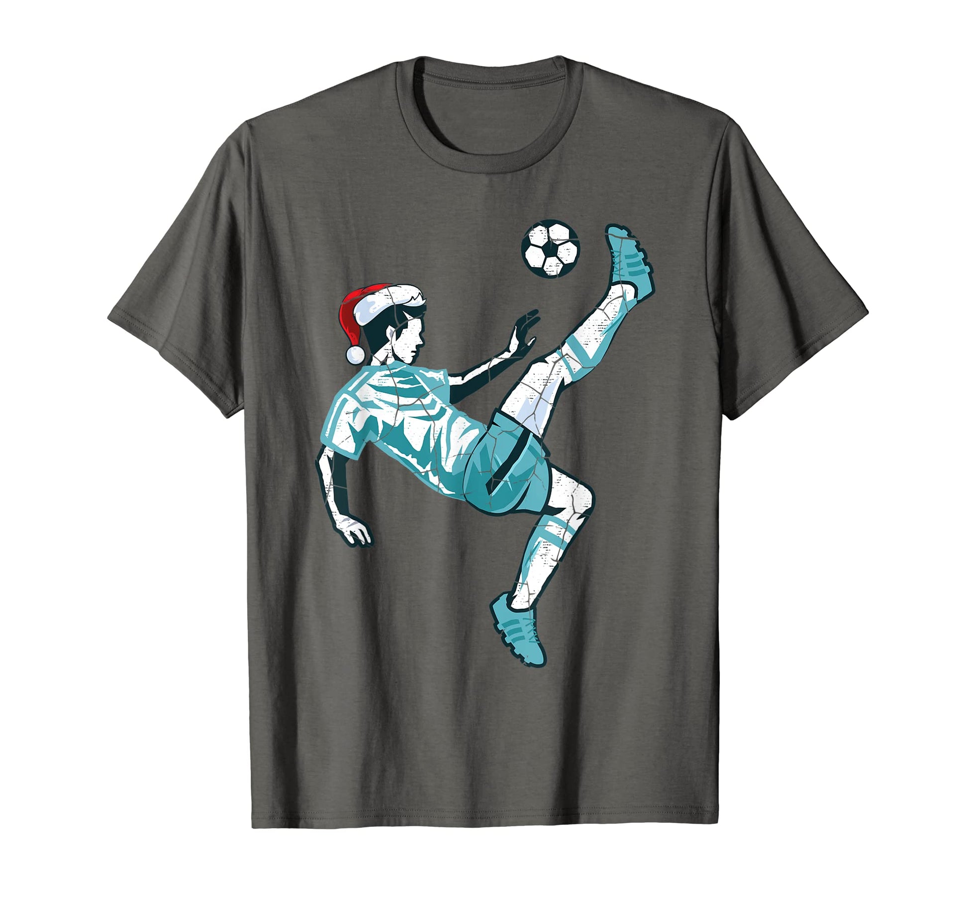 Soccer Santa Hat Ball T-Shirt - Fun Novelty Design Men Women - T-Shirt, Sweatshirt, Hoodie