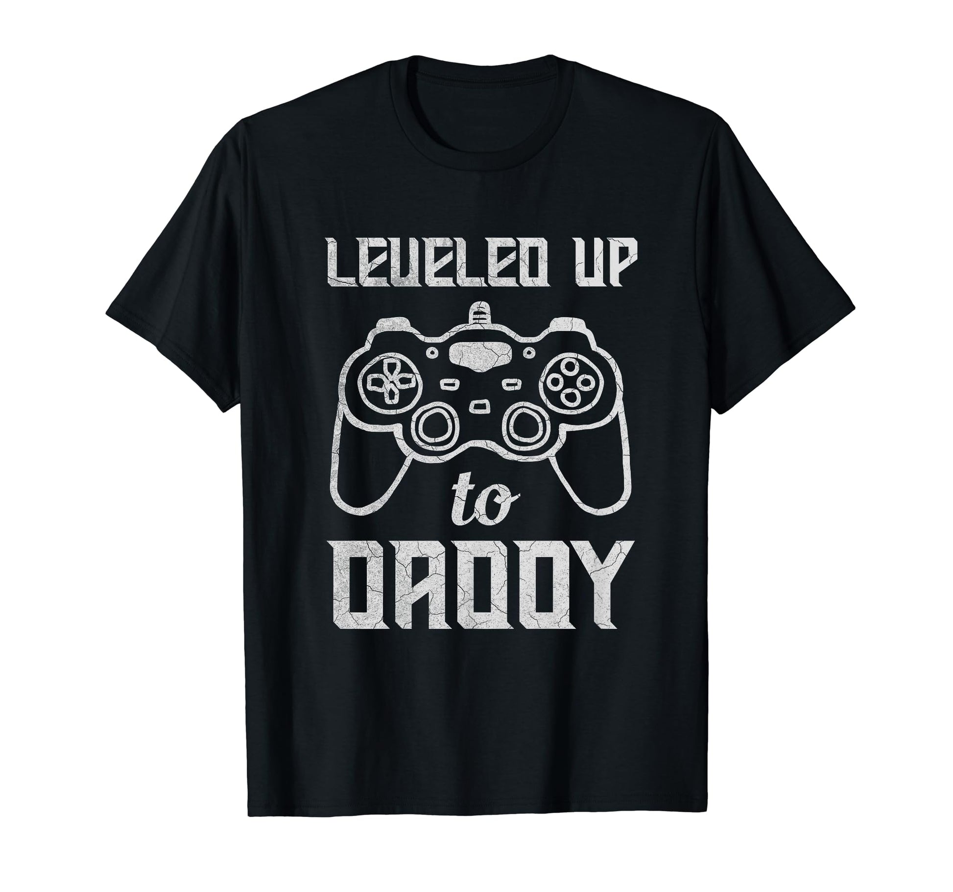 Leveled Up To Daddy Gamer Dad Fathers T-Shirt - Minimalist Print Unisex - T-Shirt, Sweatshirt, Hoodie