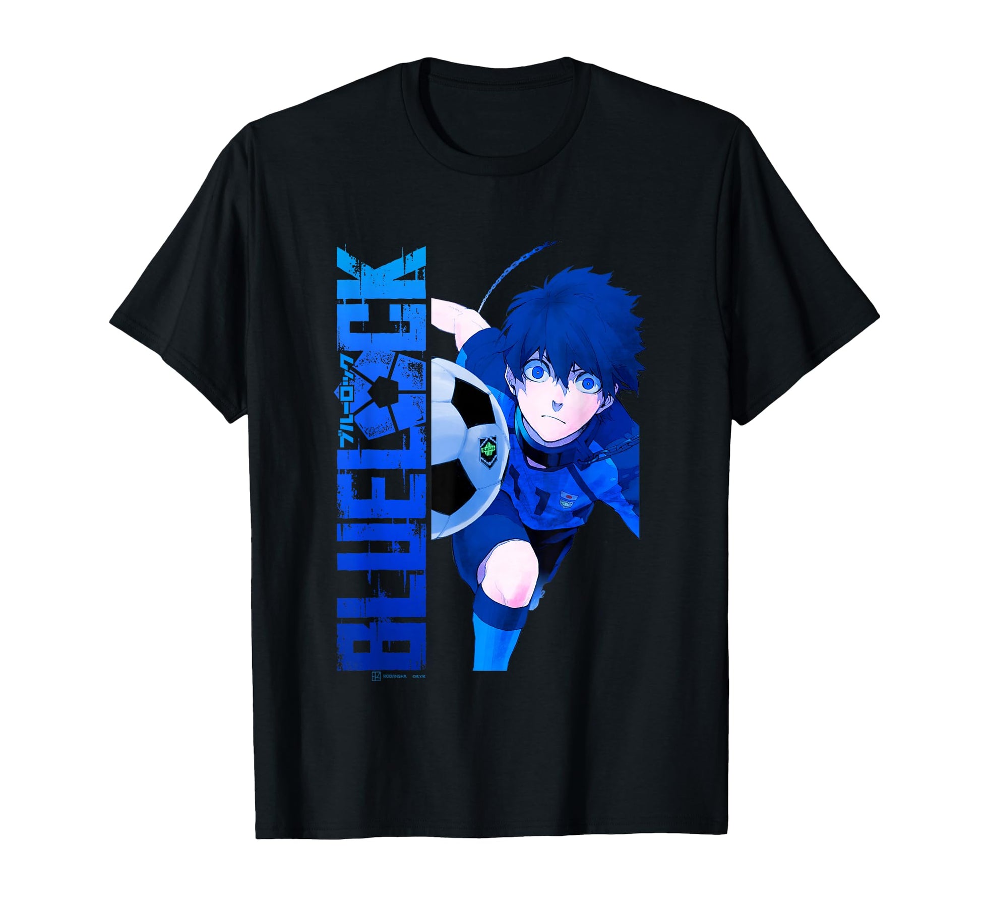 Blue Lock Blue Soccer Ball Split T-Shirt - Streetwear Style Men Women - T-Shirt, Sweatshirt, Hoodie