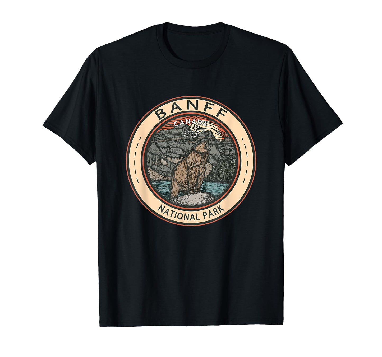 Banff National Park Canada Grizzly T-Shirt - Fun Novelty Design for Adults - T-Shirt, Sweatshirt, Hoodie
