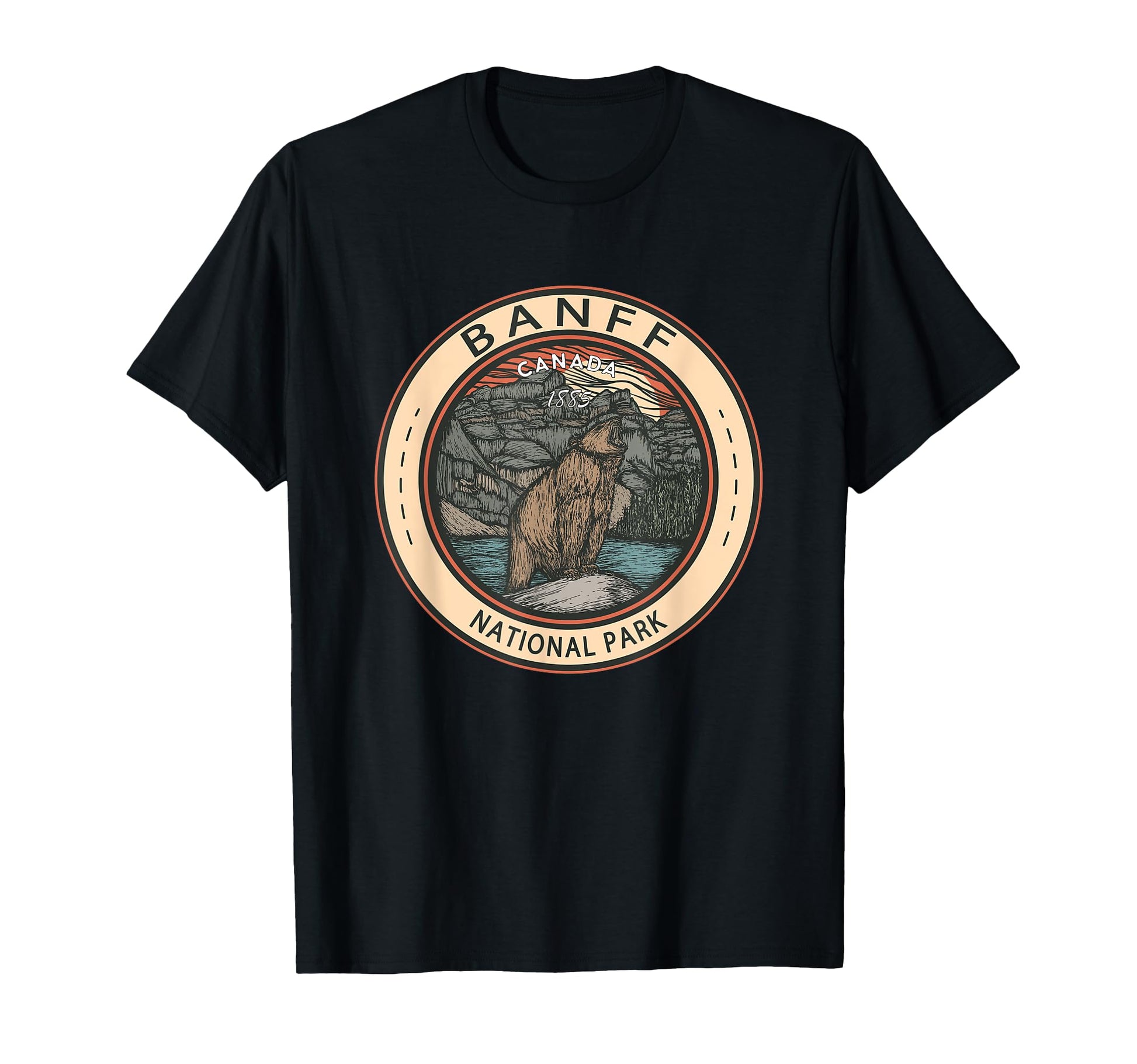 Banff National Park Canada Grizzly T-Shirt - Fun Novelty Design for Adults - T-Shirt, Sweatshirt, Hoodie