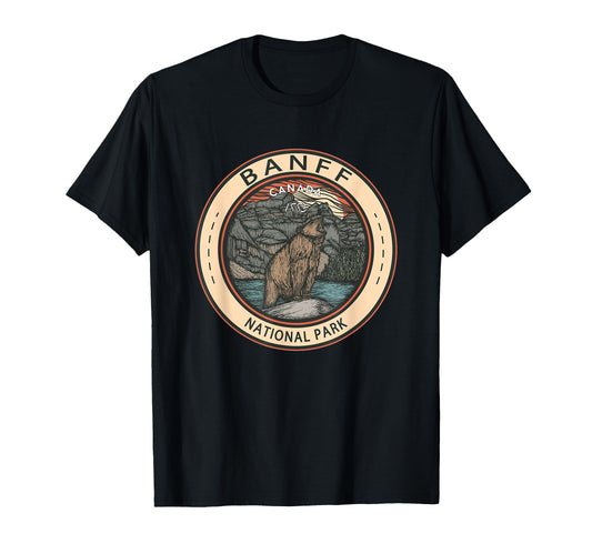 Banff National Park Canada Grizzly T-Shirt - Fun Novelty Design for Adults - T-Shirt, Sweatshirt, Hoodie