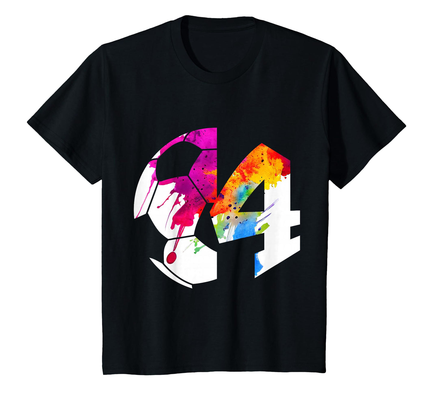 Number 4 Years Soccer 4Th Birthday T-Shirt - Novelty Apparel Unisex - T-Shirt, Sweatshirt, Hoodie