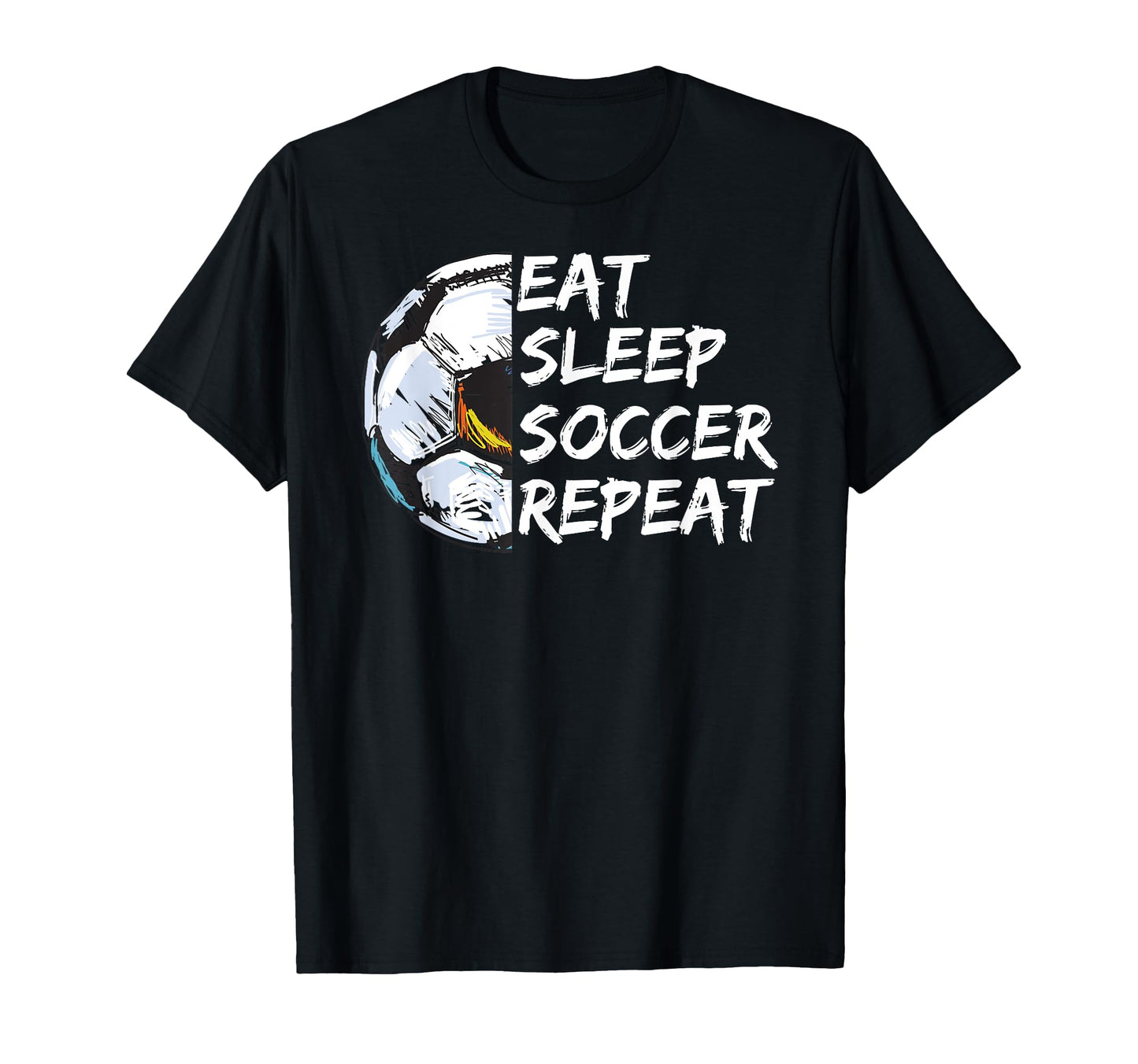 Eat Sleep Football Repeat Half Ball T-Shirt - Unique Graphic Men Women - T-Shirt, Sweatshirt, Hoodie