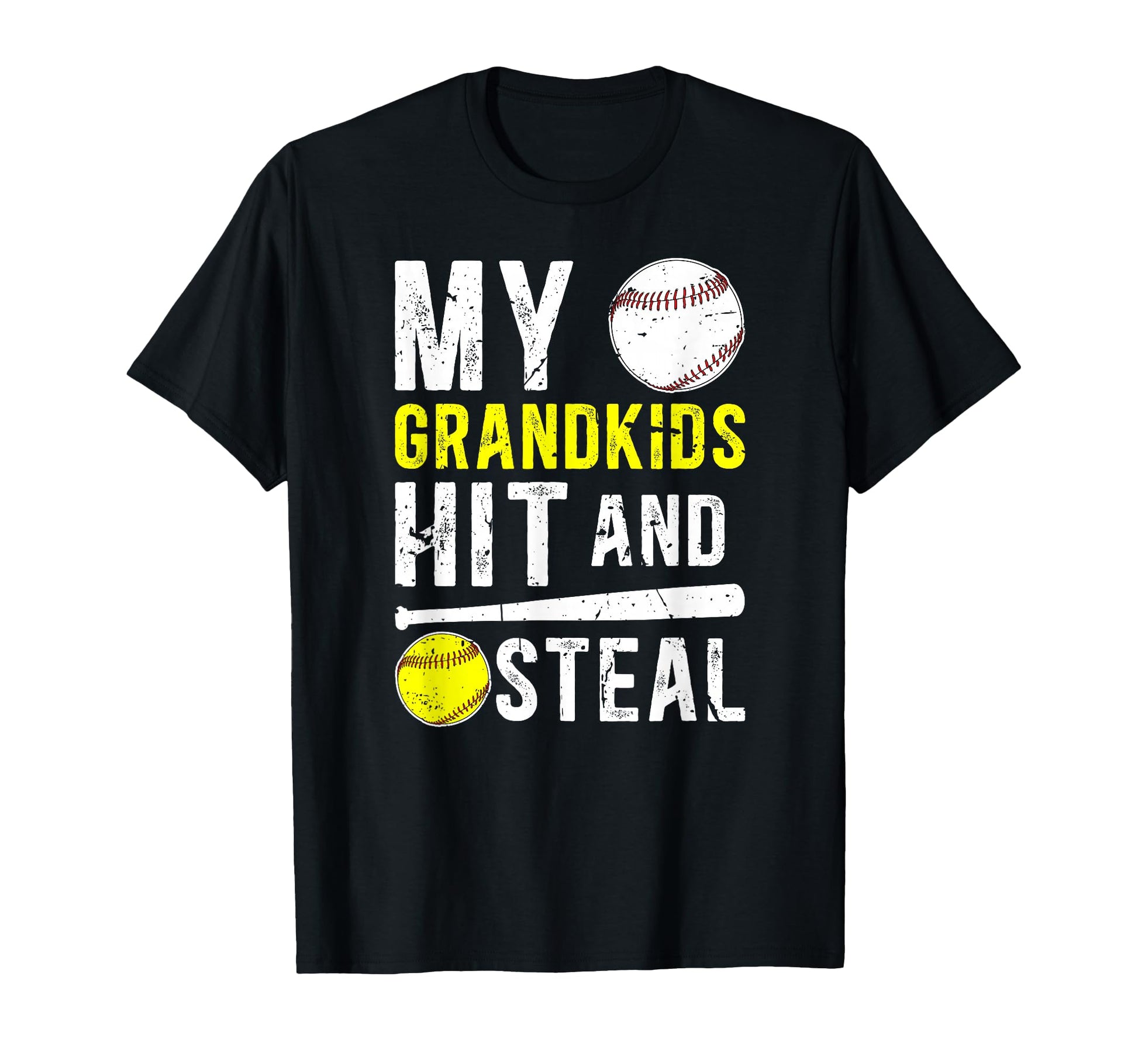 My Grandkids Hit And Steal Softball T-Shirt - Unique Graphic Unisex - T-Shirt, Sweatshirt, Hoodie