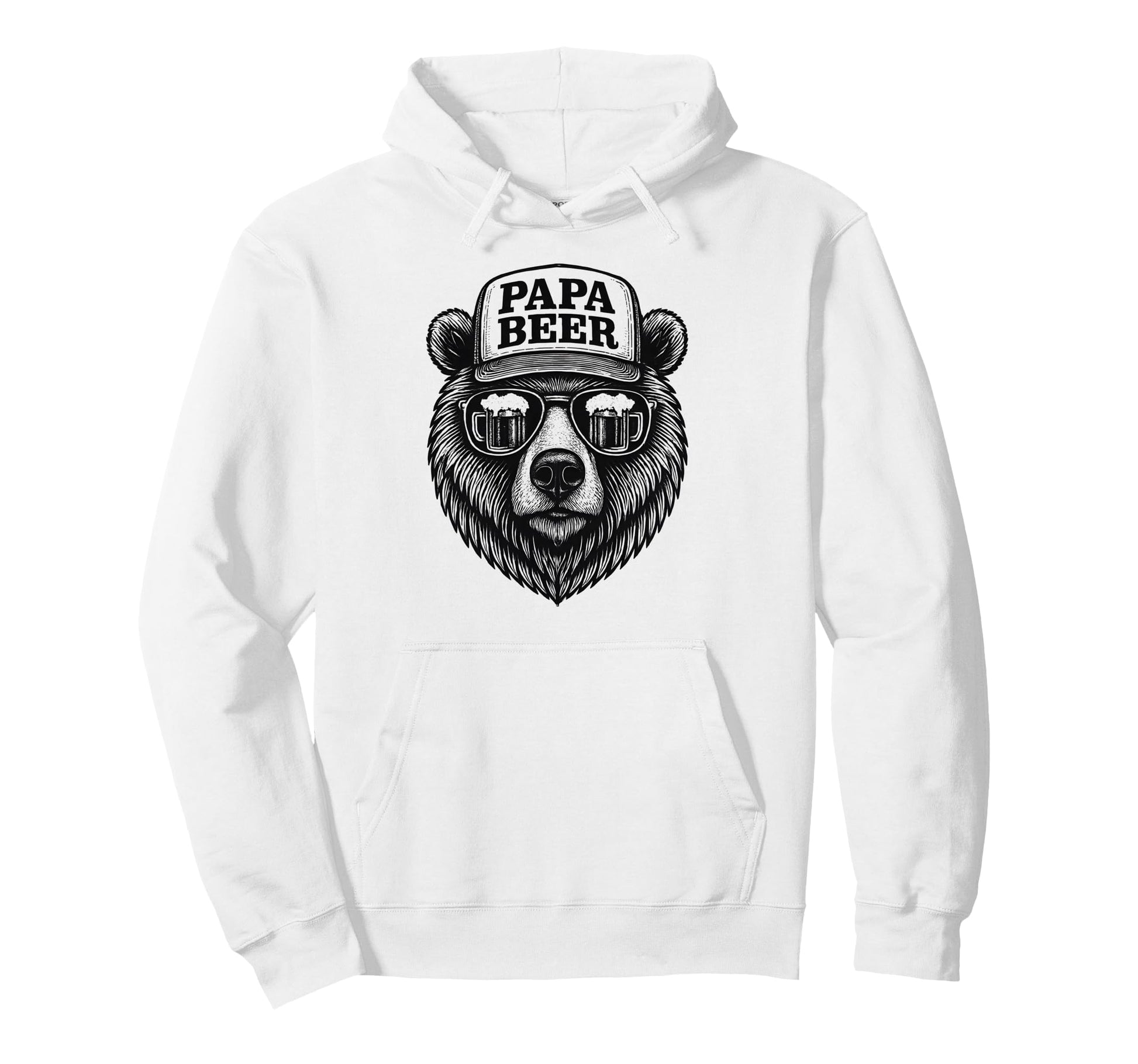 Papa Beer Funny Dad Bear Drinking Hoodie - Fun Novelty Design Unisex - T-Shirt, Sweatshirt, Hoodie