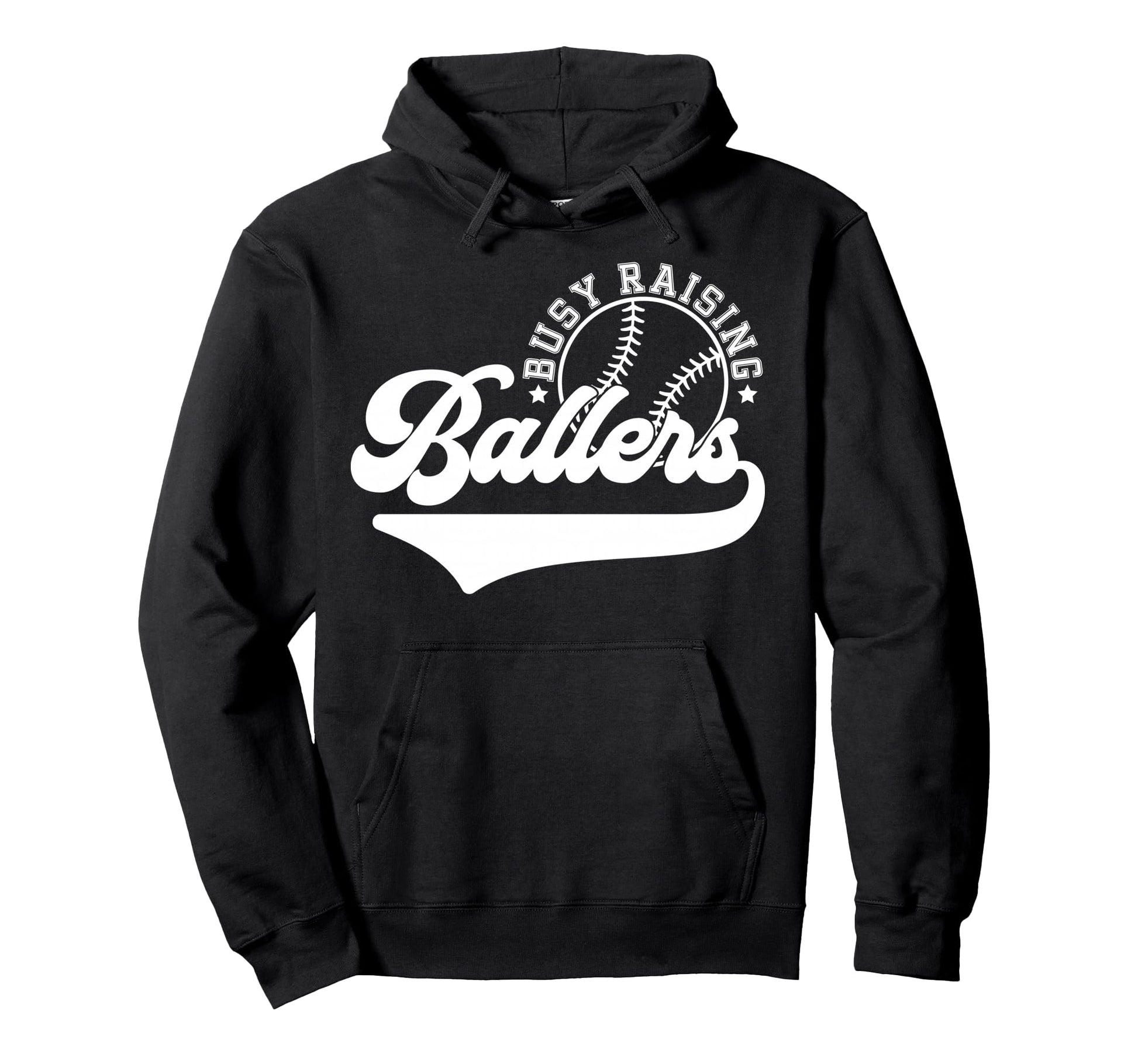 Baseball Mom Mama Busy Raising Ballers Hoodie - Novelty Apparel Unisex - T-Shirt, Sweatshirt, Hoodie