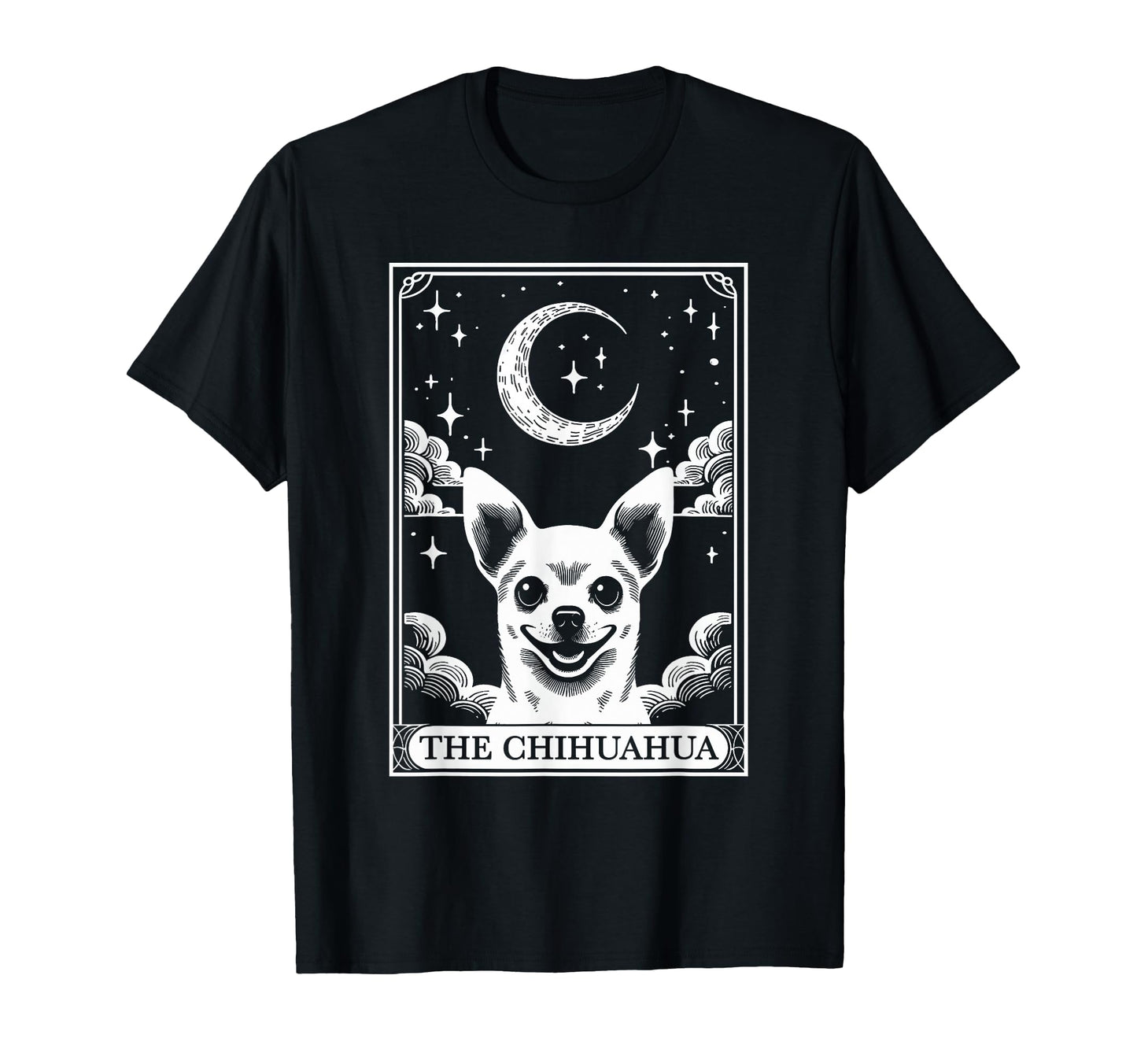 Tarot Card Crescent Moon Chihuahua Dog T-Shirt - Trendy Graphic Men Women - T-Shirt, Sweatshirt, Hoodie