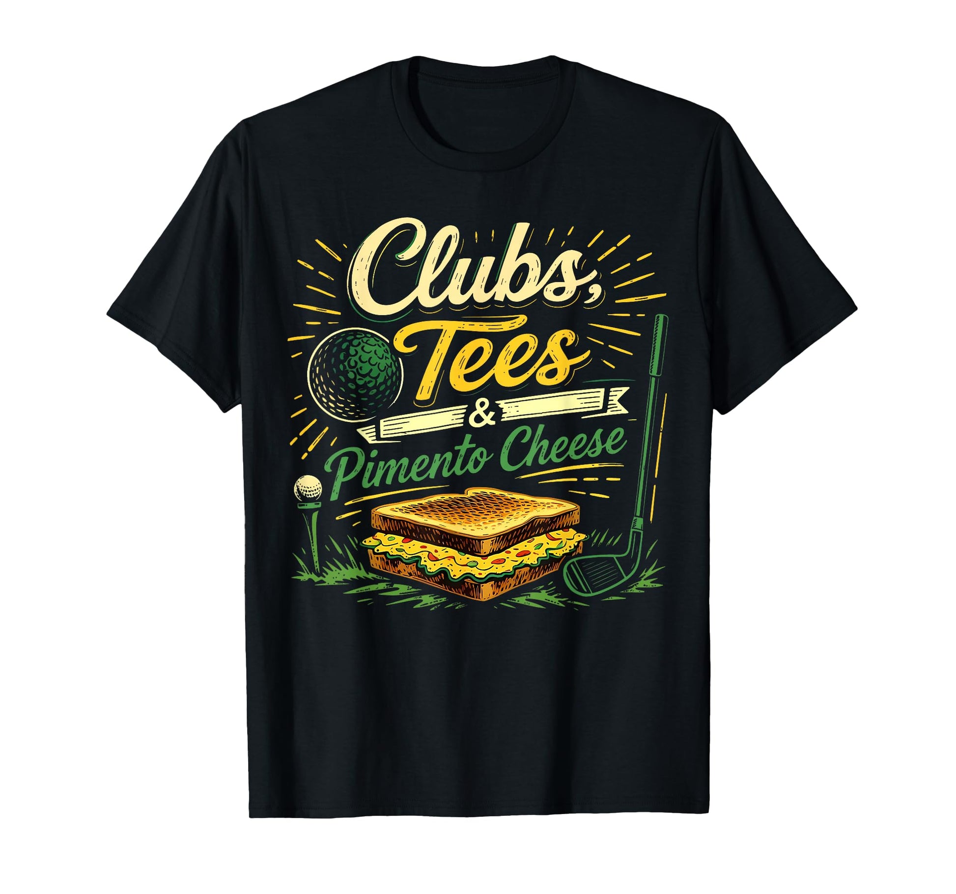 Clubs Tees Pimento Cheese Funny Golf T-Shirt - Novelty Apparel for Adults - T-Shirt, Sweatshirt, Hoodie