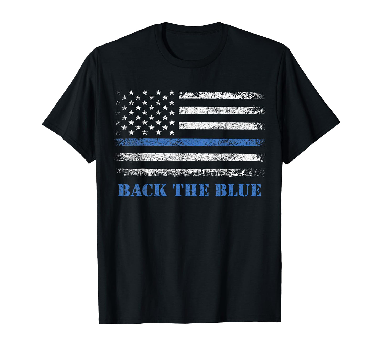 Back Blue Thin Blue Line American T-Shirt - Minimalist Print for Adults - T-Shirt, Sweatshirt, Hoodie