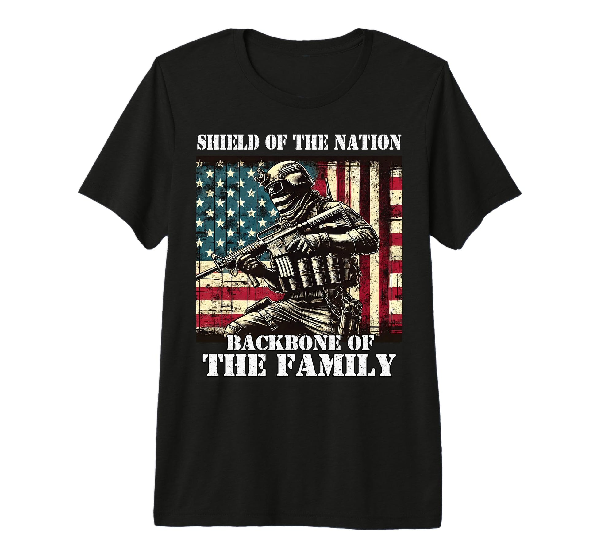 Shield Nation Backbone Family Military T-Shirt - Trendy Graphic Men Women - T-Shirt, Sweatshirt, Hoodie