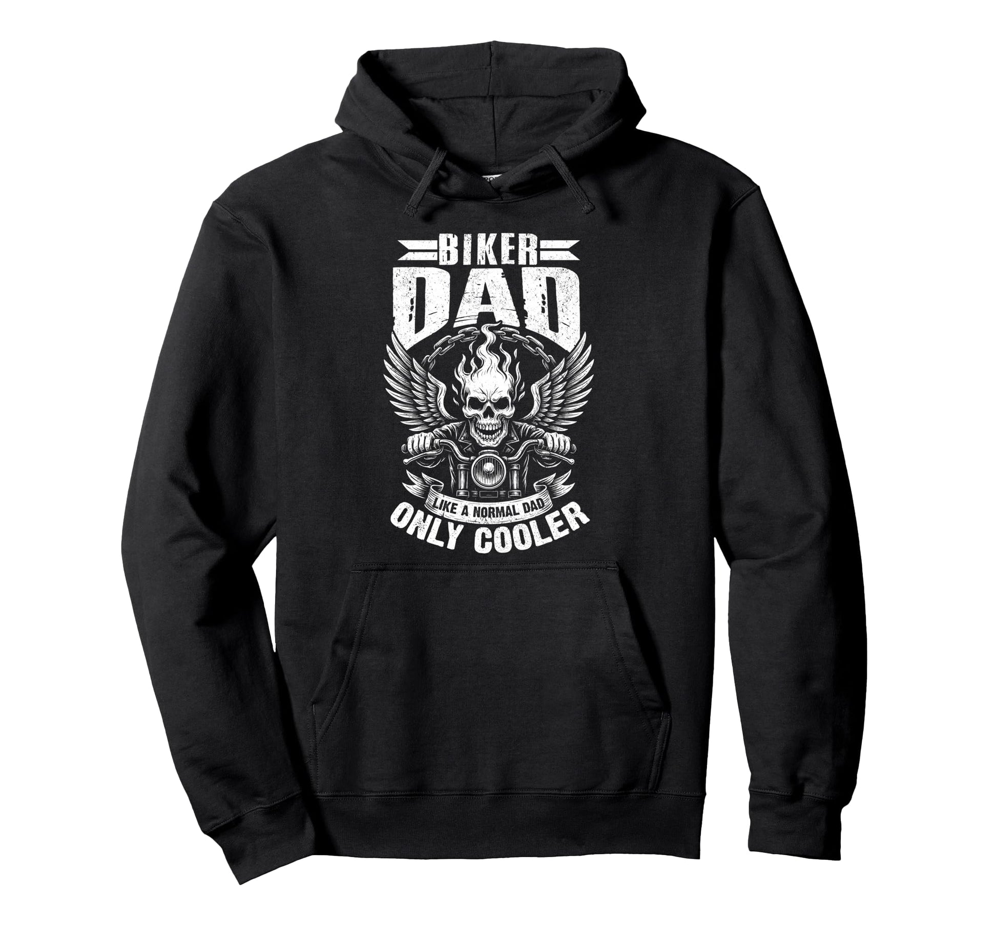 Biker Dad Motorcycle Father Funny Hoodie - Minimalist Print Men Women - T-Shirt, Sweatshirt, Hoodie