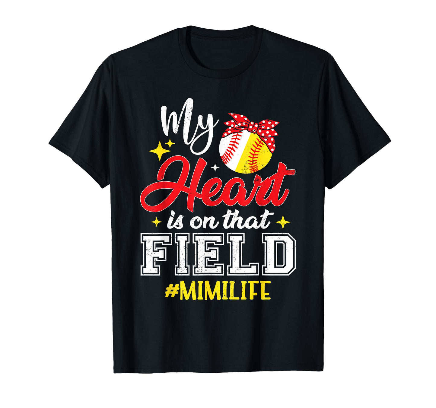 My Heart Is That Field Softball T-Shirt - Novelty Apparel for Adults - T-Shirt, Sweatshirt, Hoodie