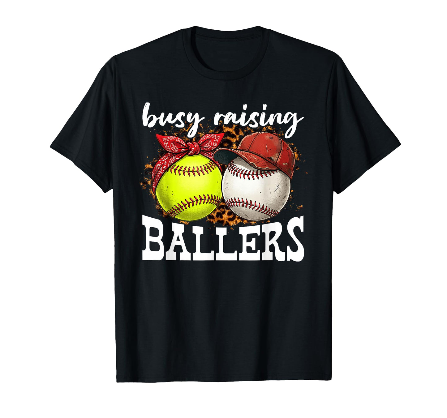Busy Raising Ballers Leopard Mom T-Shirt - Aesthetic Graphic Unisex - T-Shirt, Sweatshirt, Hoodie