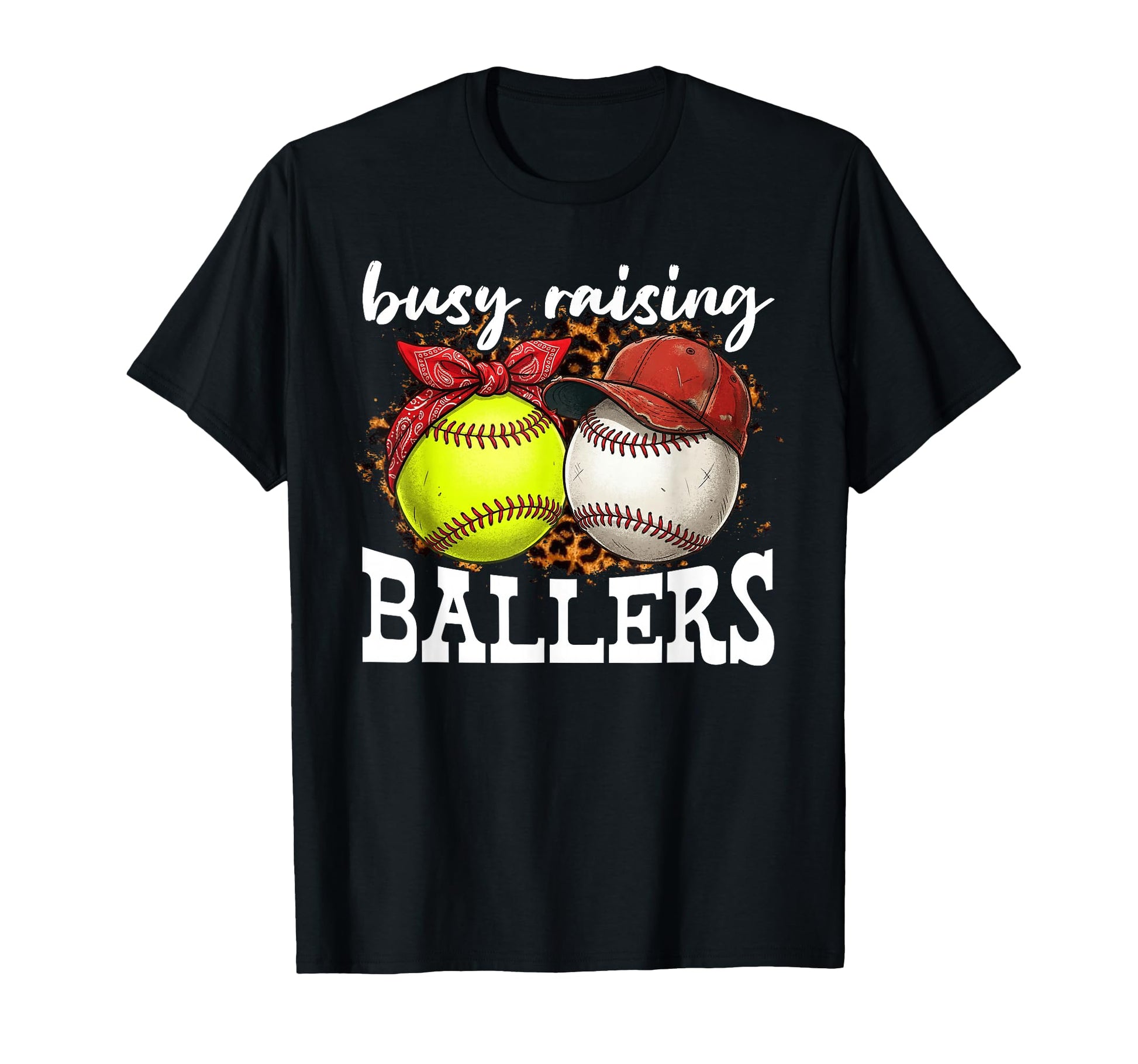 Busy Raising Ballers Leopard Mom T-Shirt - Aesthetic Graphic Unisex - T-Shirt, Sweatshirt, Hoodie