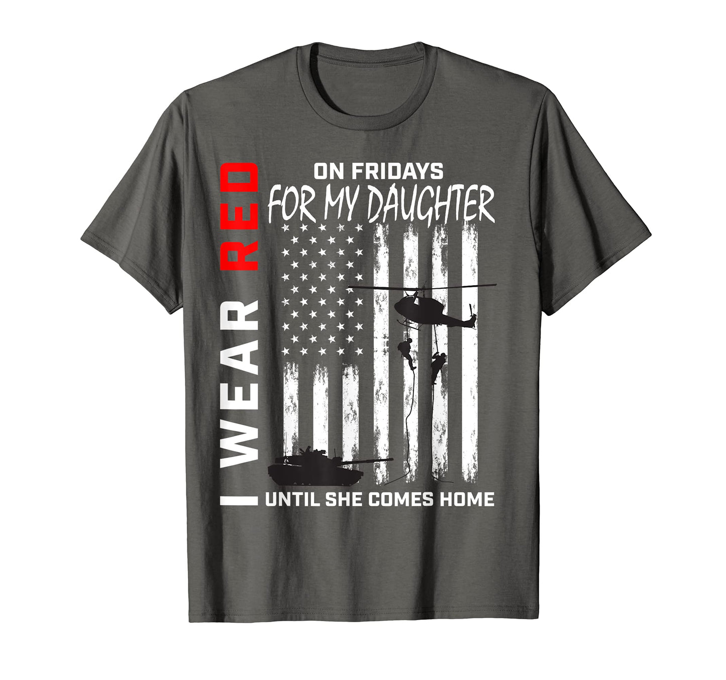 Red Friday Daughter Military Mom Dad T-Shirt - Aesthetic Graphic Unisex - T-Shirt, Sweatshirt, Hoodie