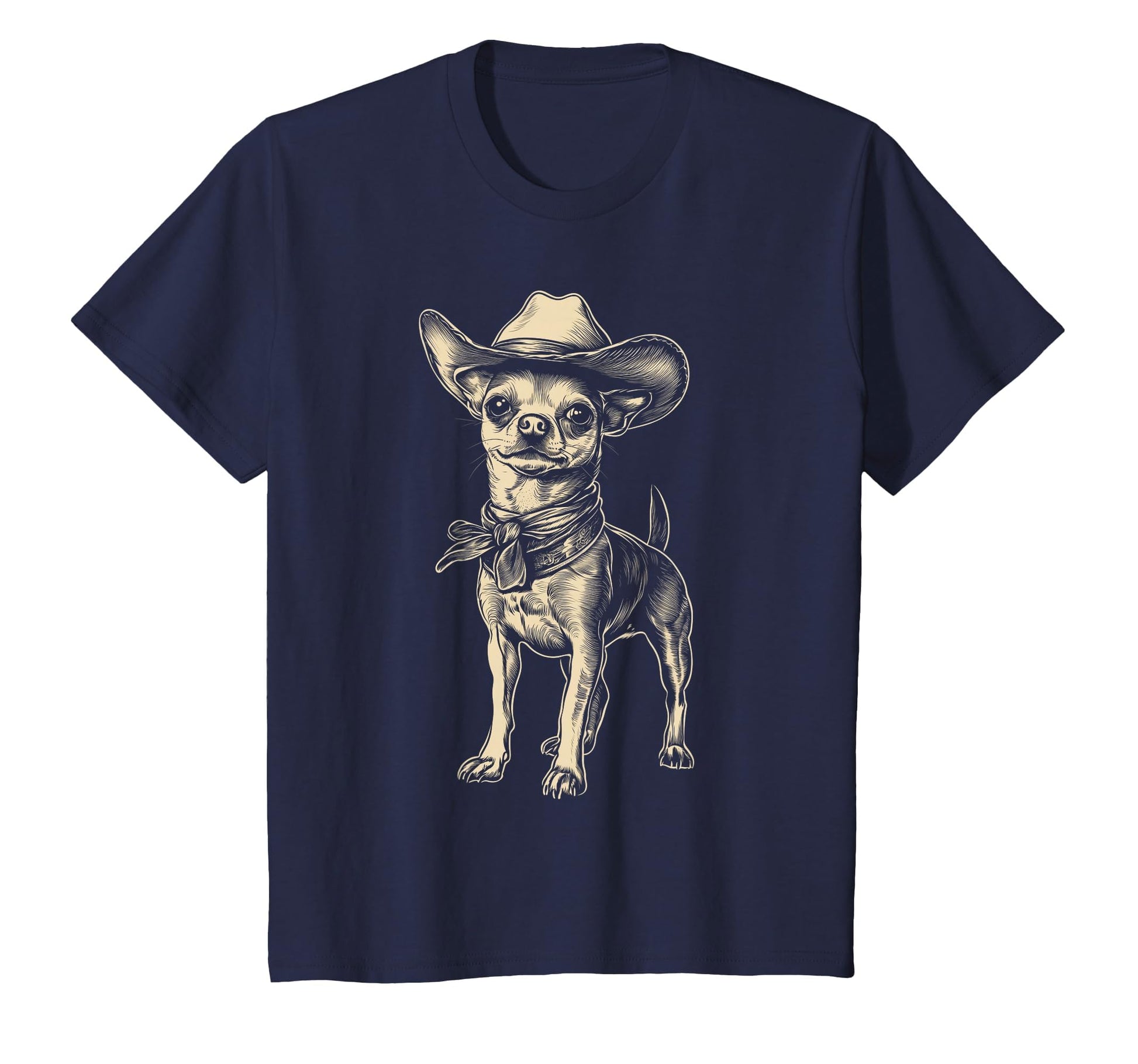 Chihuahua Wearing Cowboy Hat T-Shirt - Casual Everyday Wear for Adults - T-Shirt, Sweatshirt, Hoodie