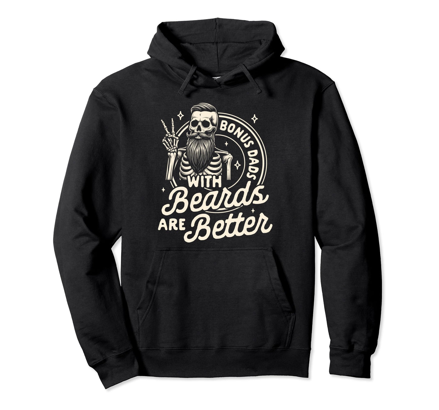 Bearded Dad Step Dad Bonus Dads Hoodie - Minimalist Print for Adults - T-Shirt, Sweatshirt, Hoodie