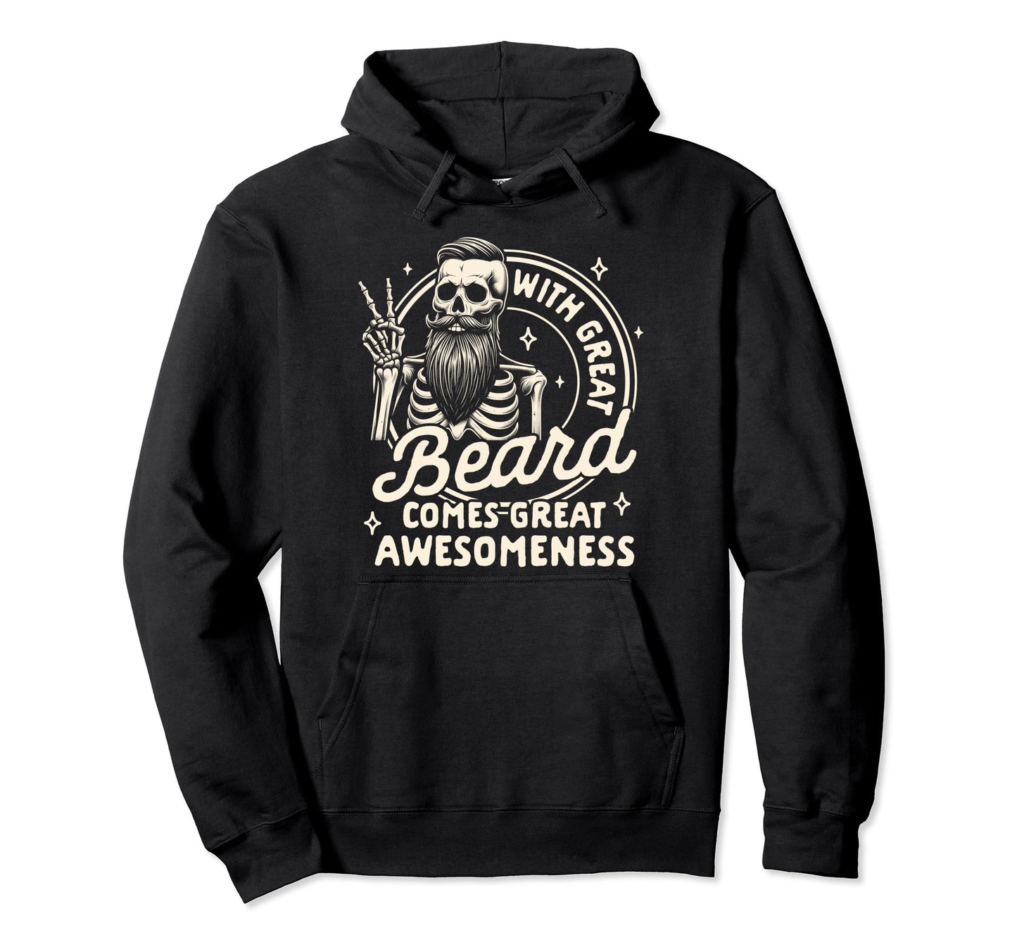 Bearded Grandpa Great Beard Comes Great Hoodie - Novelty Apparel Men Women - T-Shirt, Sweatshirt, Hoodie