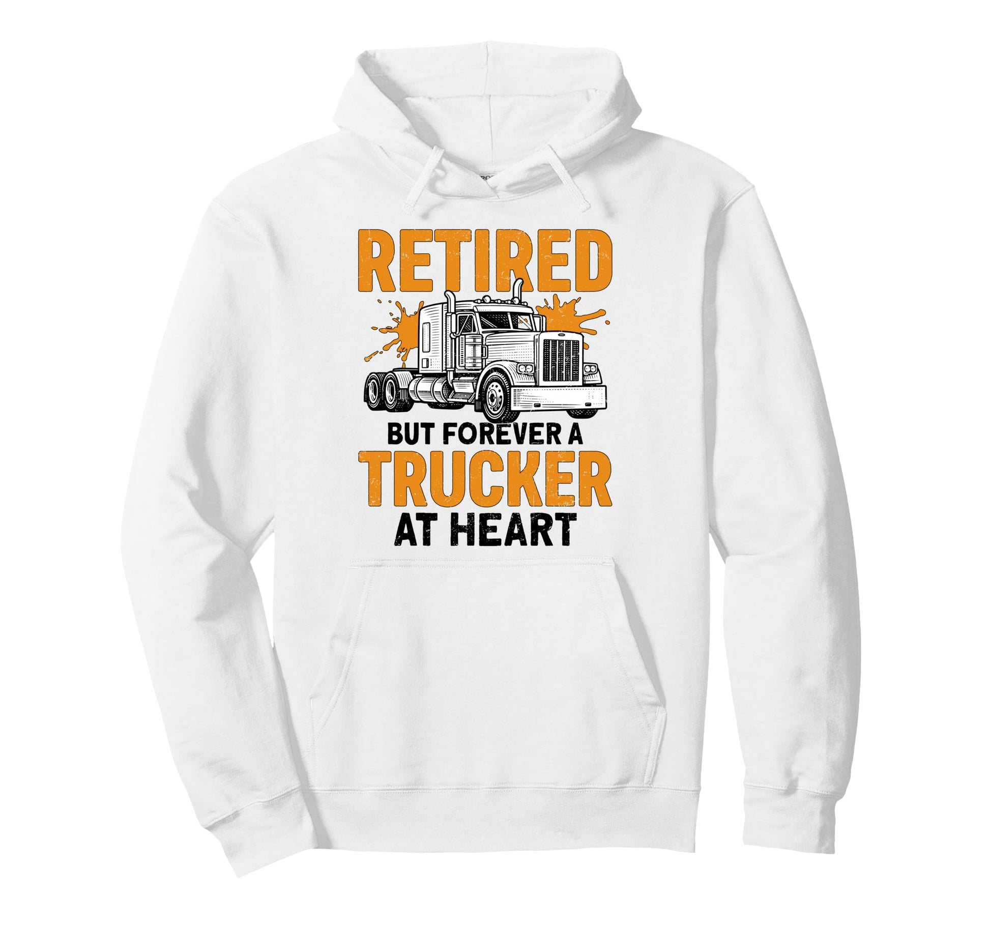 Retired But Forever Trucker Heart Hoodie - Fun Novelty Design Men Women - T-Shirt, Sweatshirt, Hoodie