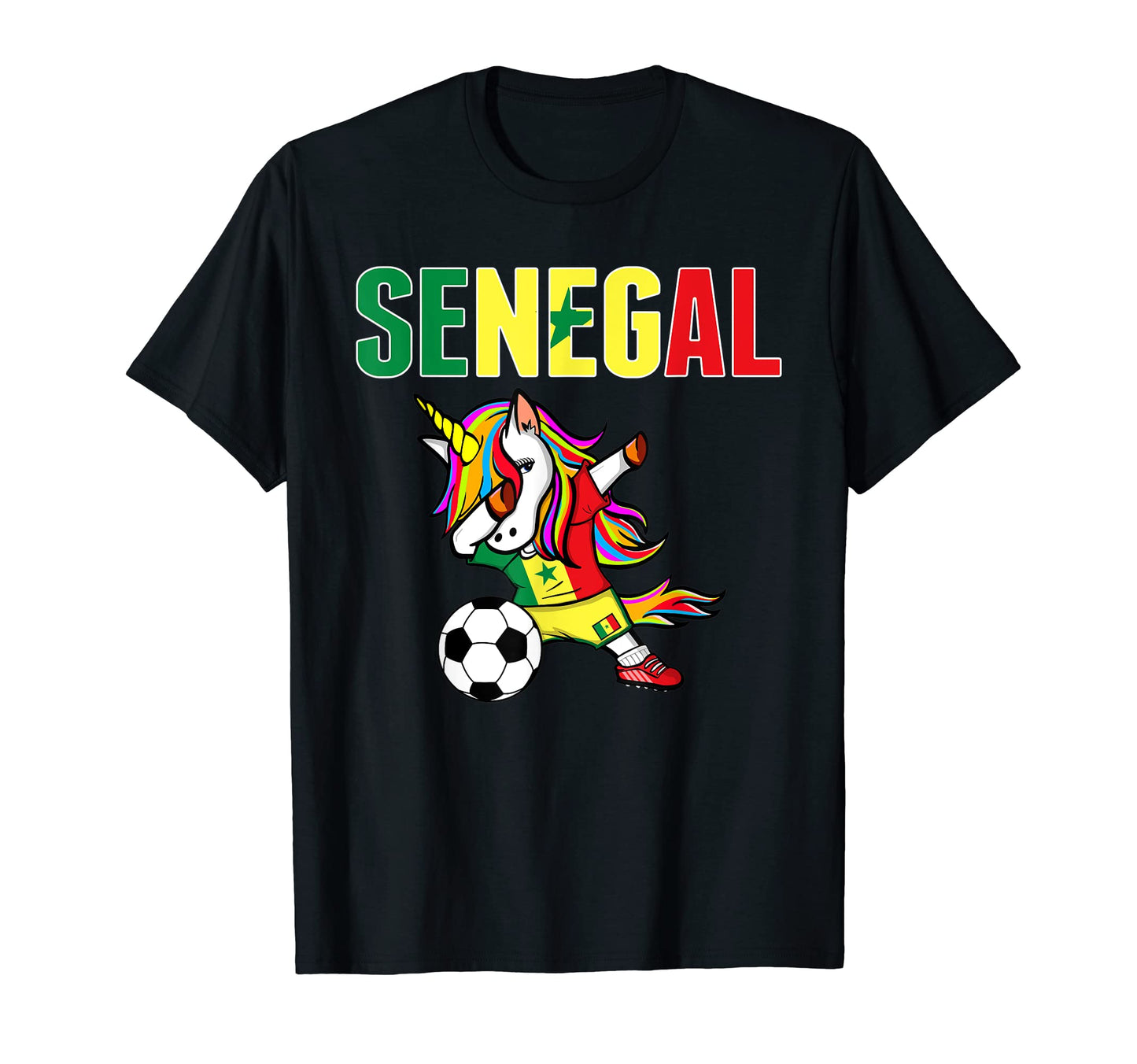 Dabbing Unicorn Senegal Soccer Fans T-Shirt - Novelty Apparel Men Women - T-Shirt, Sweatshirt, Hoodie
