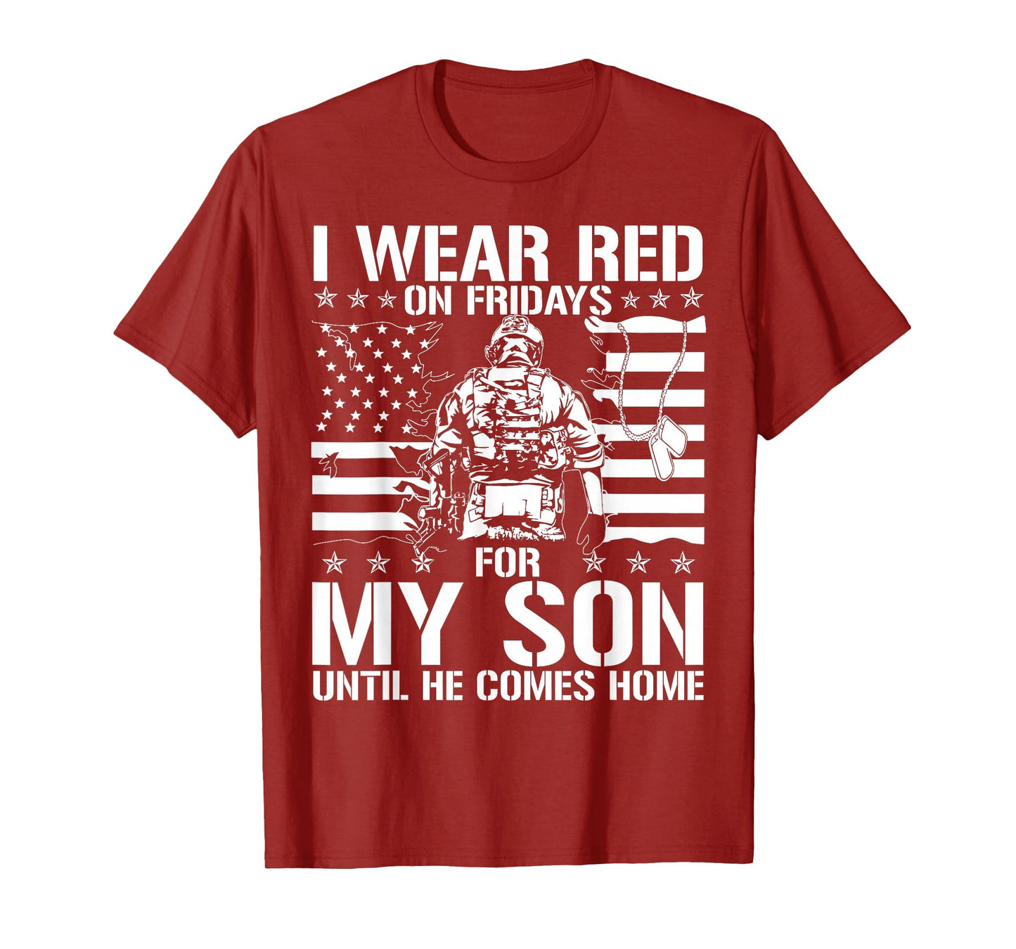 I Wear Red Fridays My Son American T-Shirt - Aesthetic Graphic for Adults - T-Shirt, Sweatshirt, Hoodie