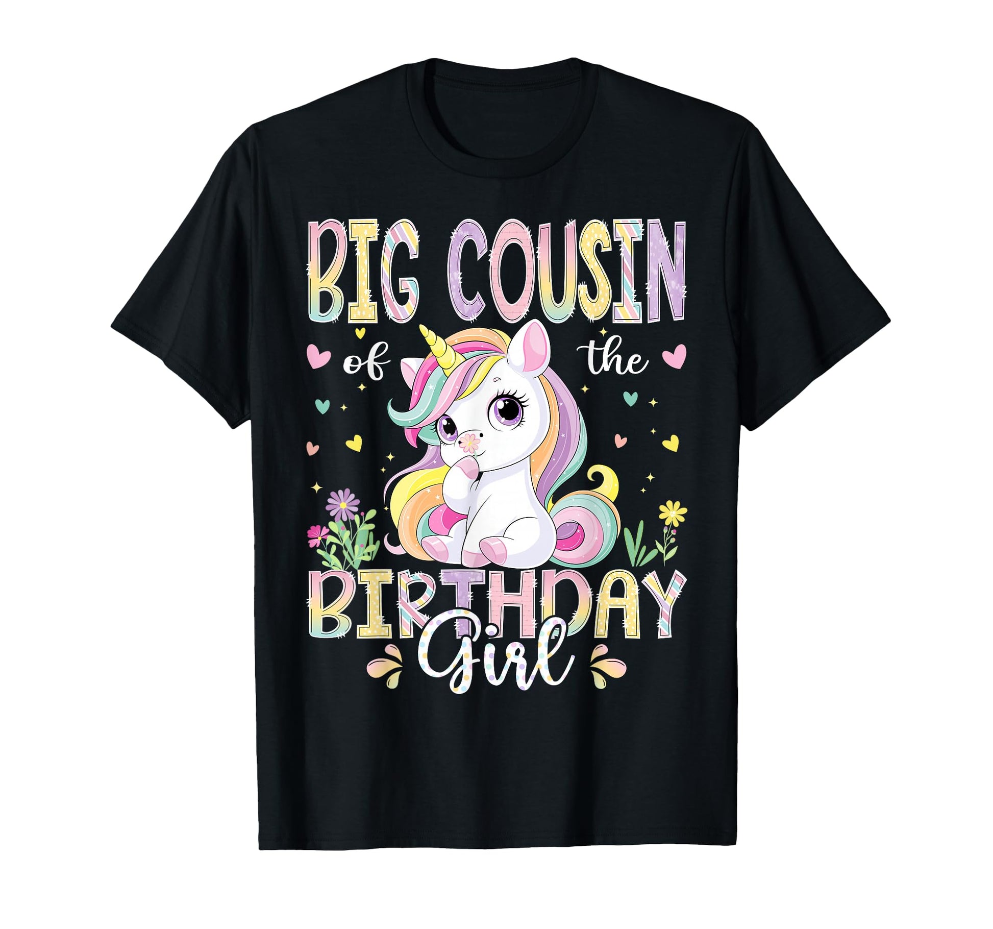 Big Cousin Birthday Kawaii Unicorn T-Shirt - Unique Graphic Men Women - T-Shirt, Sweatshirt, Hoodie