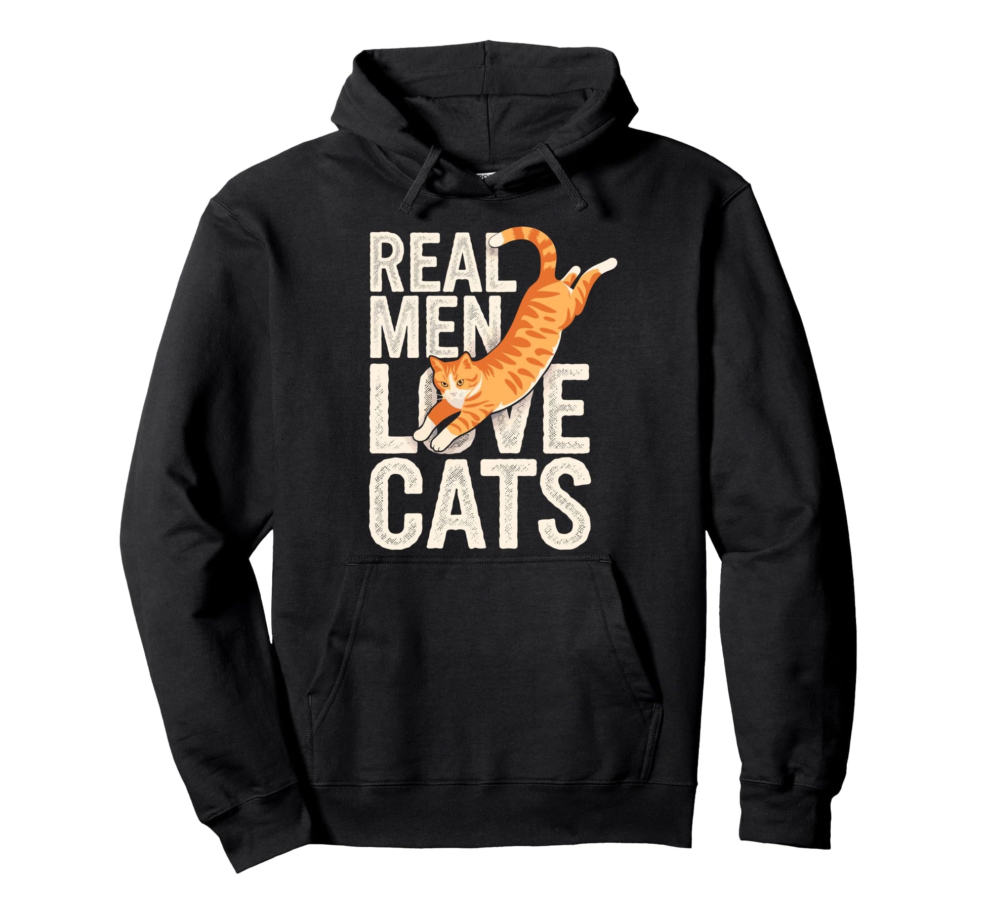 Real Love Cats Cat Dad Kitty Lover Hoodie - Fun Novelty Design for Adults - T-Shirt, Sweatshirt, Hoodie